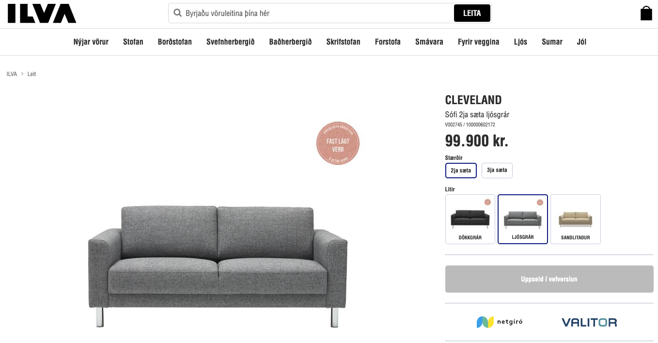 SELT / SOLD Cleveland 2ja sæta sófi frá Ilvu (2 stk.) - Akureyri 2