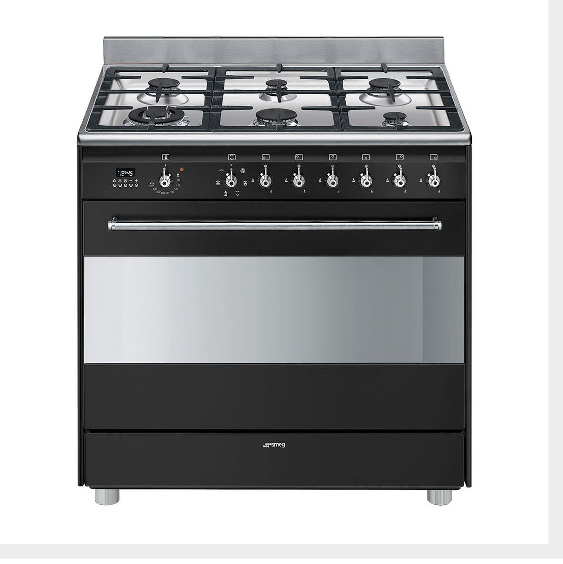 SELT / SOLD - Glæsileg SMEG Gaseldavél - Eirvík 6 brennarar - Breidd 90