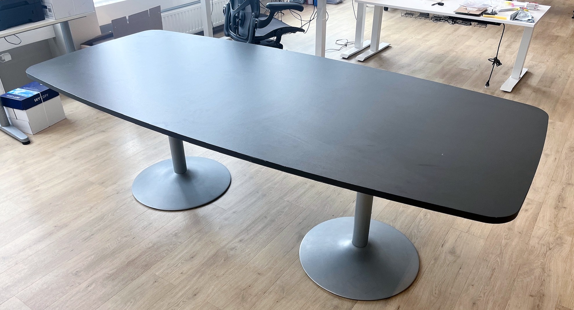 SELT / SOLD Fundarborð svart - 240 x 110 sm. - 6 til 8 manna