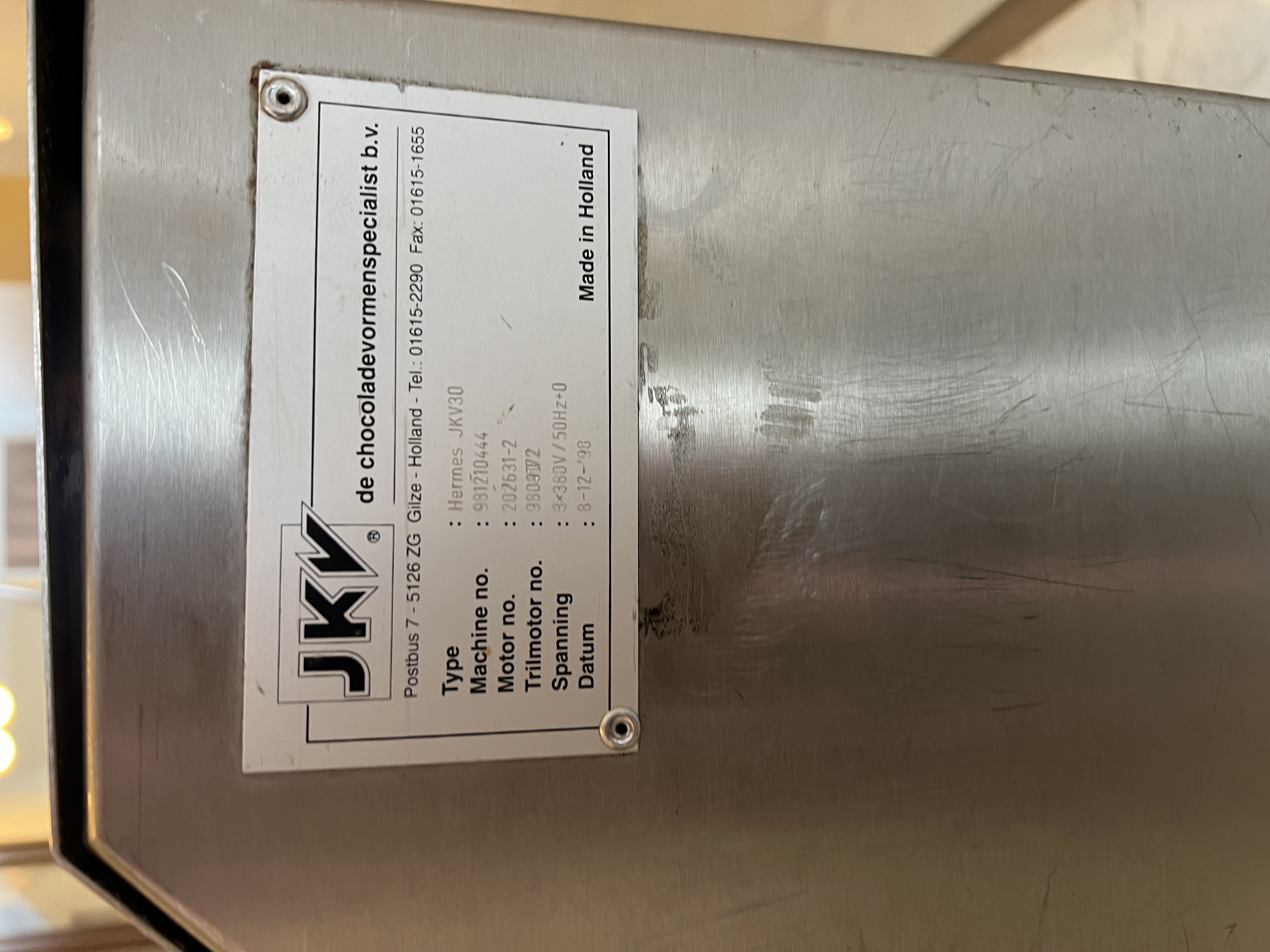 Súkkulaðivél - færiband - skammtari JKV30 - MOULDING MACHINE 30 K 10