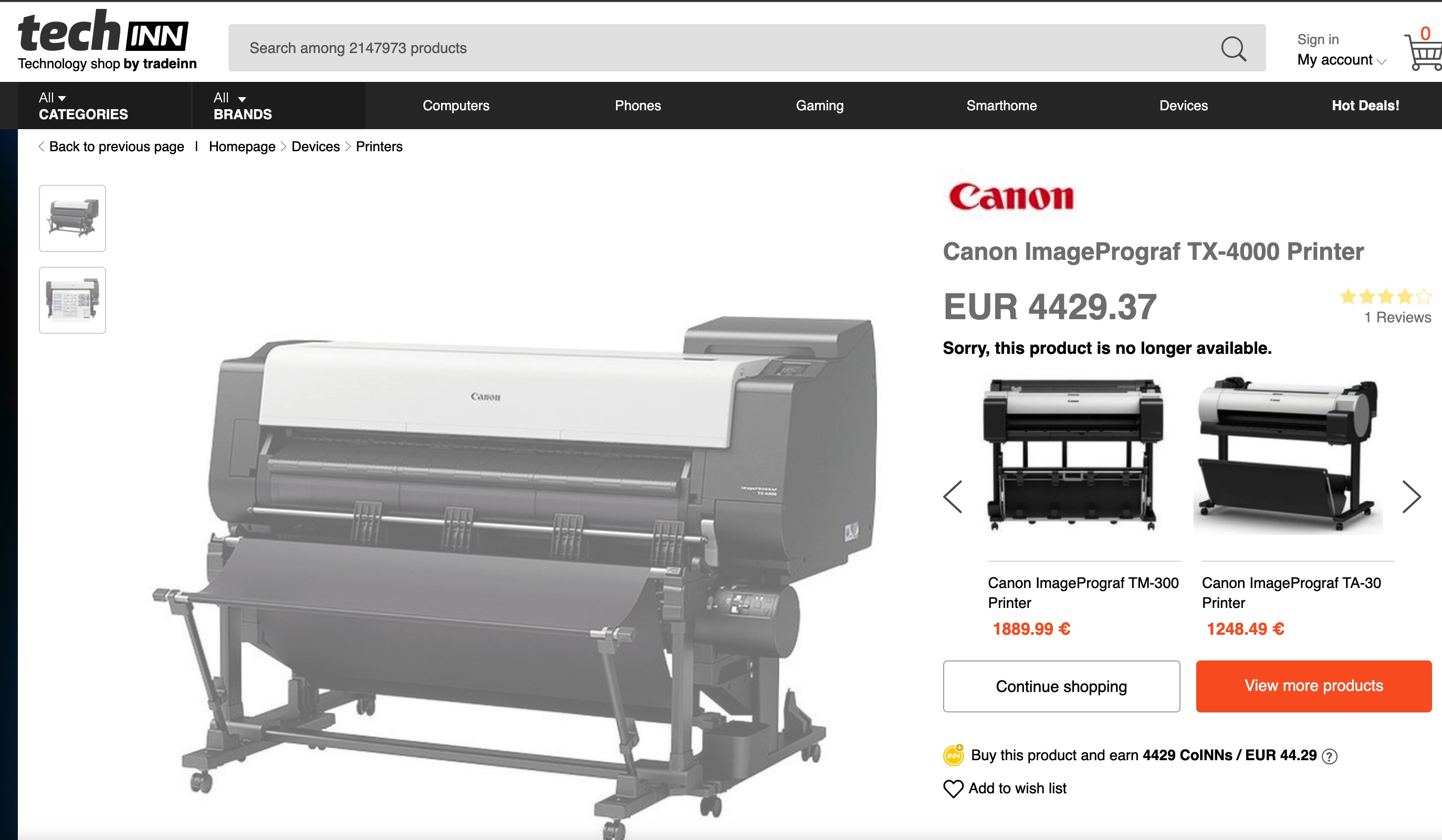 SELT / SOLD Canon imagePROGRAF TX-4000 44" prentari 13
