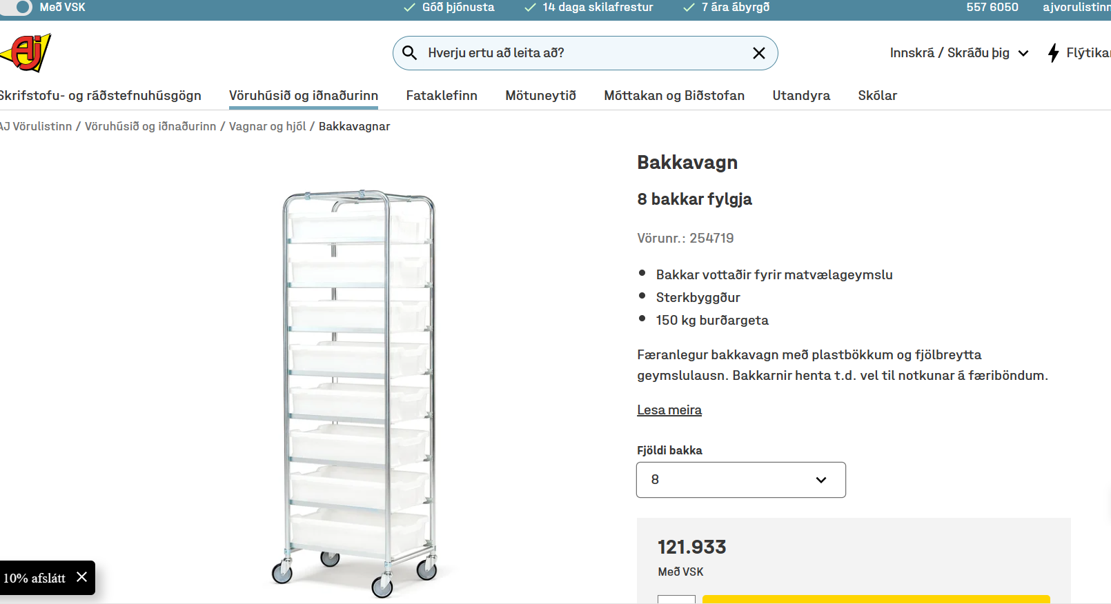 SELT / SOLD - Hjólagrind - 10 skúffur 3