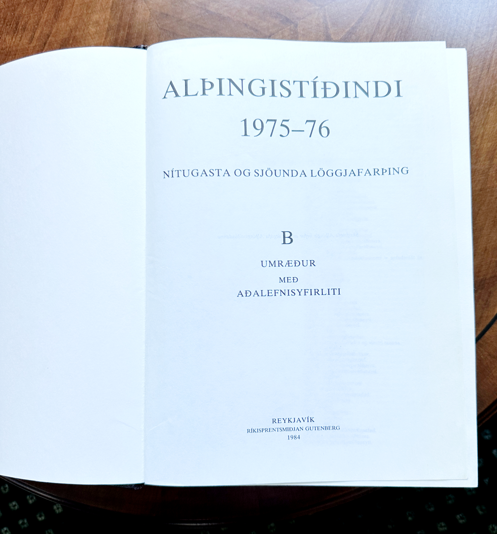 SELT / SOLD Alþingistíðindi frá 1935 - 2007 - Alþingi 6