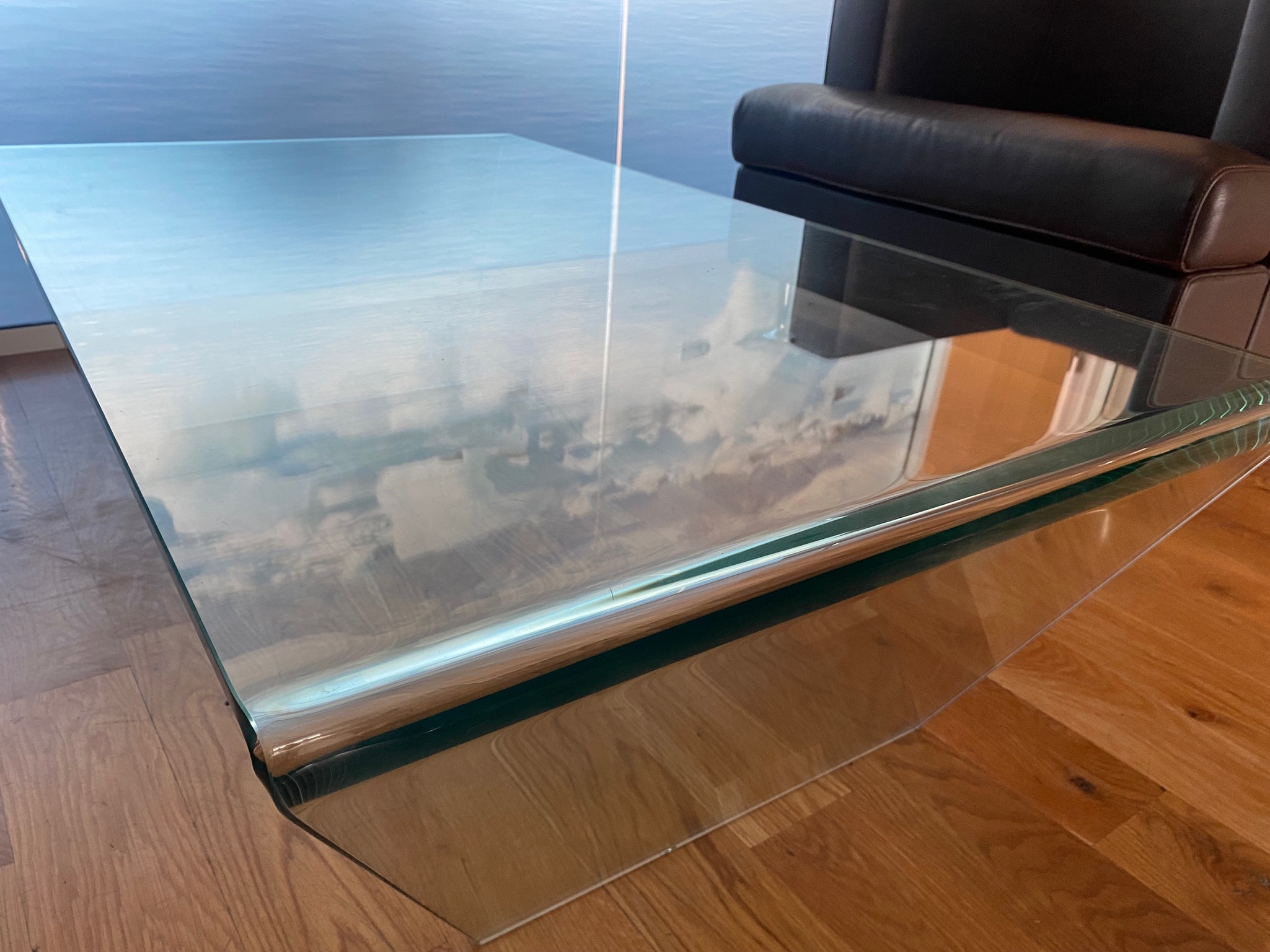 SELT / SOLD Fallegt glerborð 120 x 70sm 3