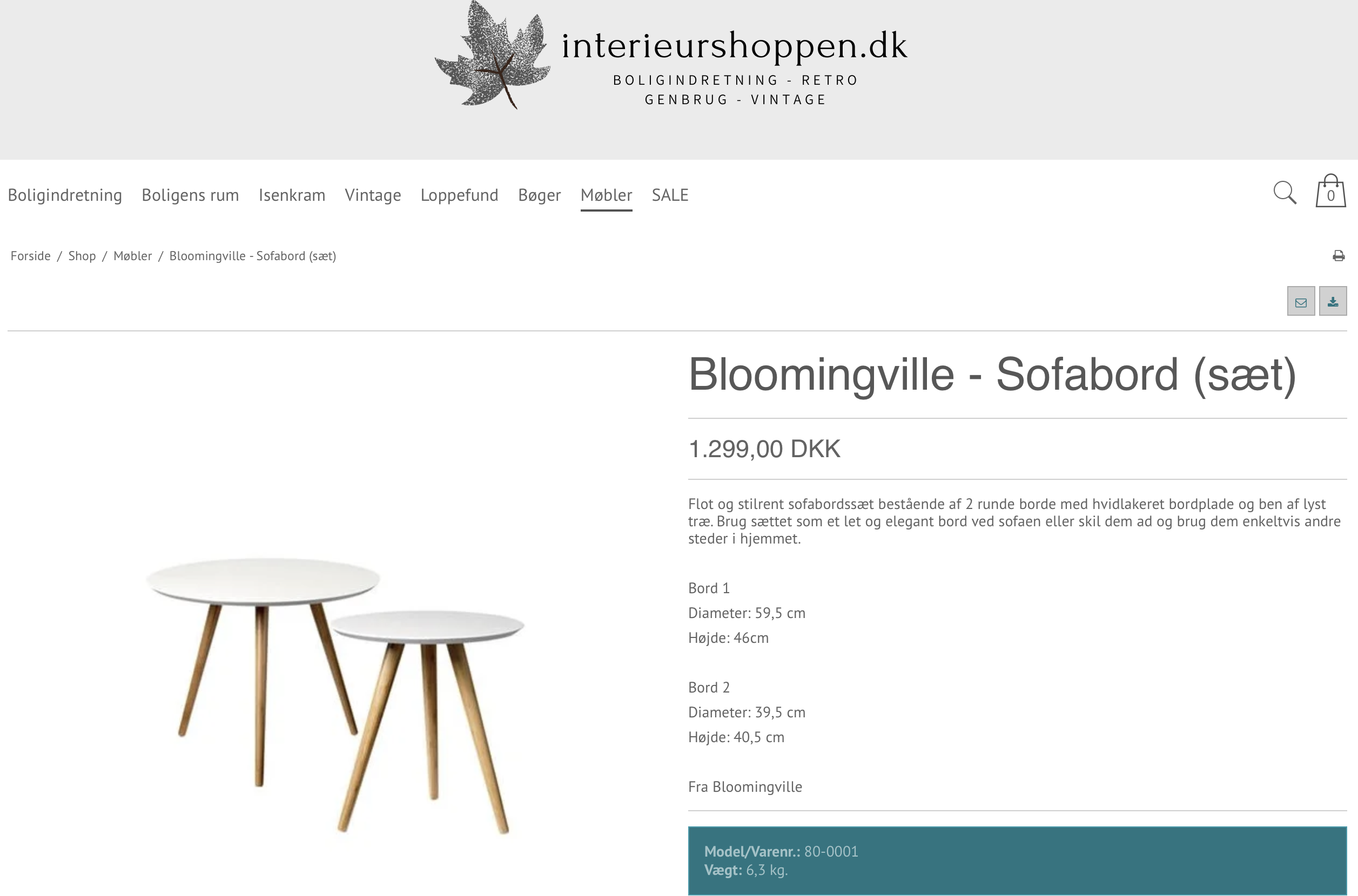 SELT / SOLD Bloomingville hringlaga sófaborð 7