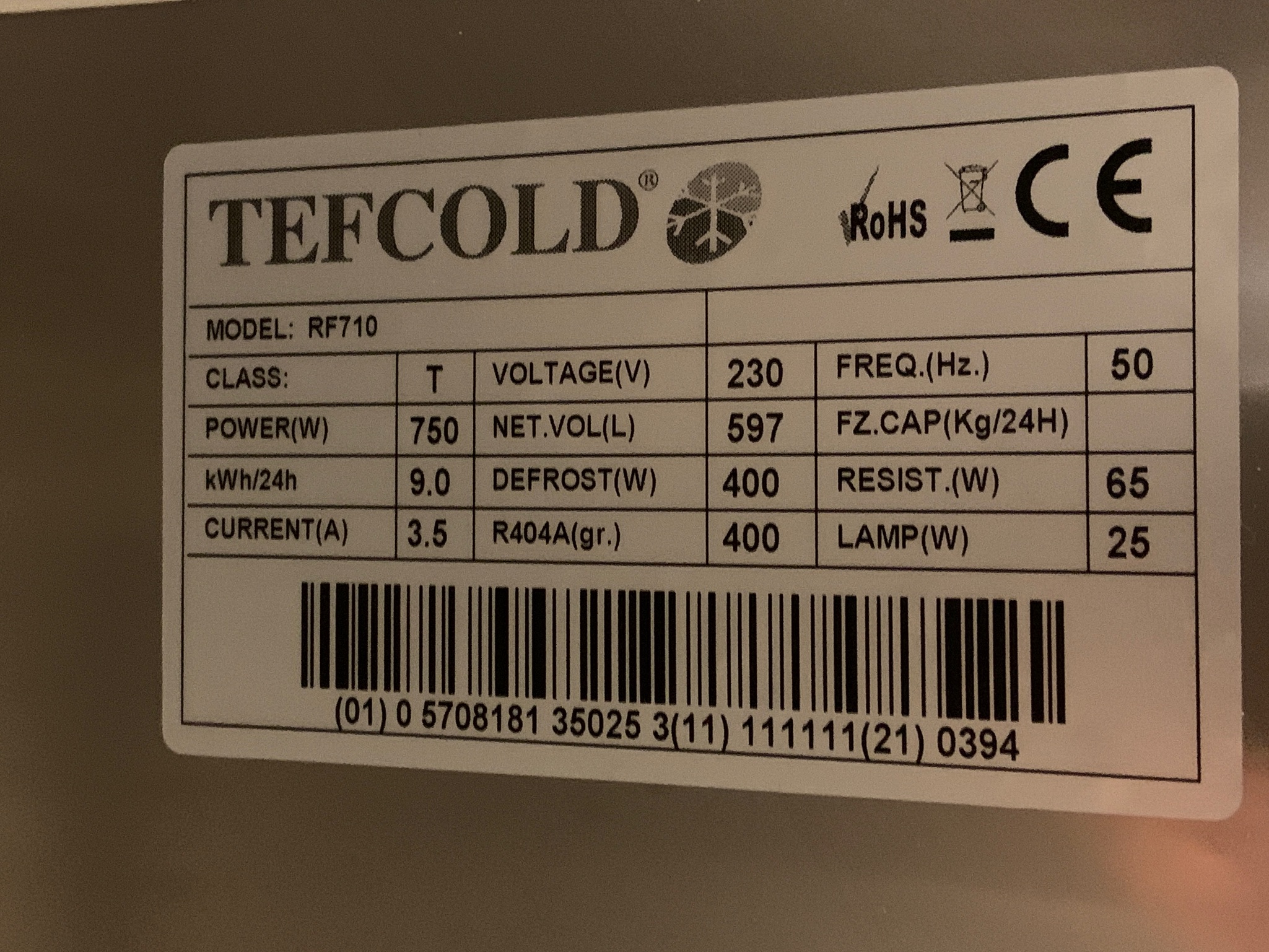 Selt-TEFCOLD RF 710 frystir frá Kælitækni 5