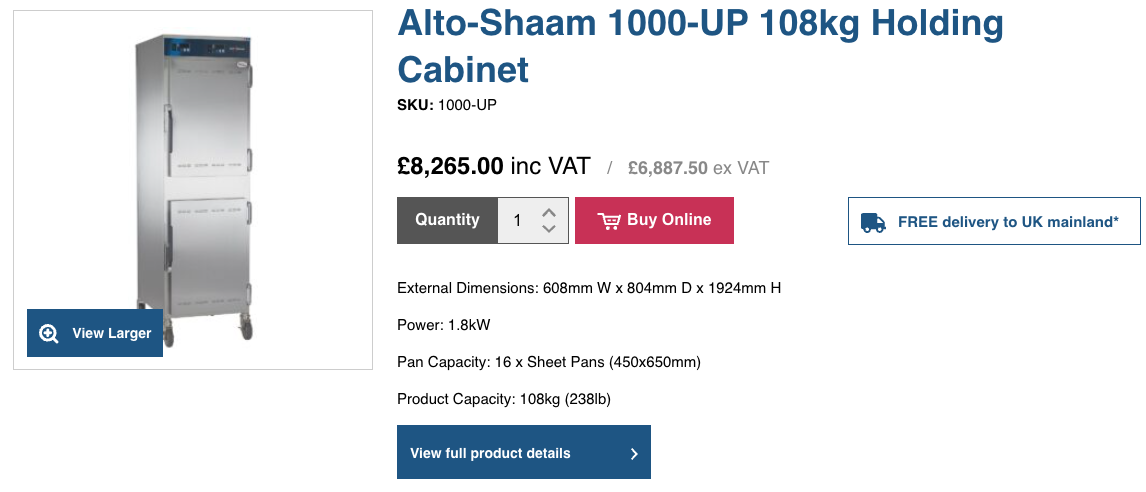 SELT / SOLD Ónotaður Alto-Shaam hitaskápur 1000-UP/P 7