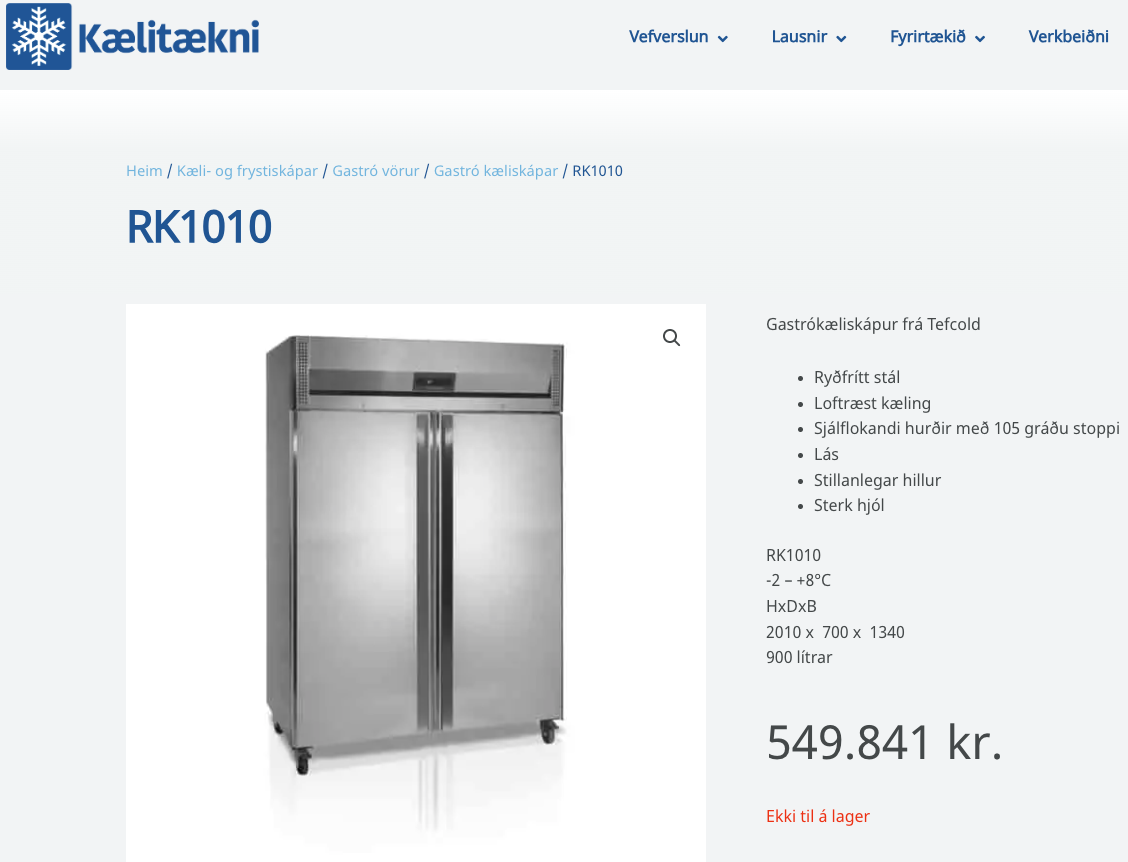 SELT / SOLD Tefcold kæliskápur á hjólum frá Kælitækni, 900ltr. 3