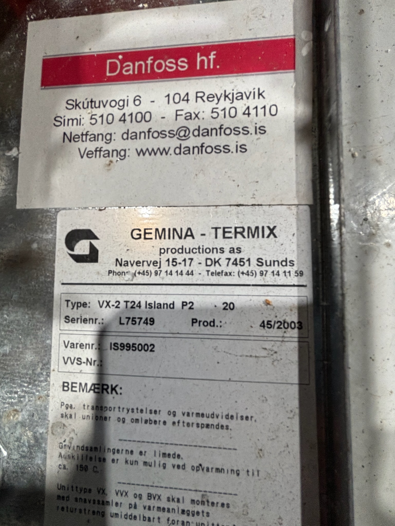 SELT / SOLD Gemina Termix tengigrind 7