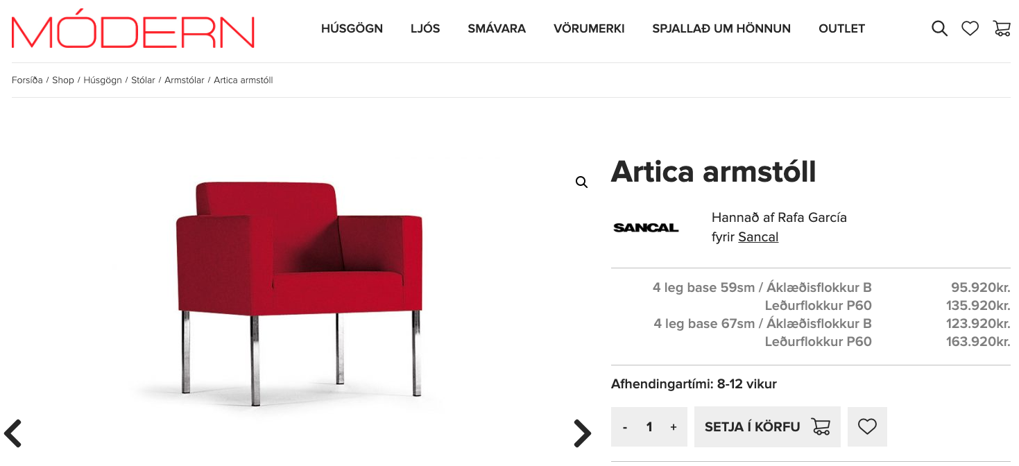 SELT / SOLD Sancal armstóll frá Módern 5