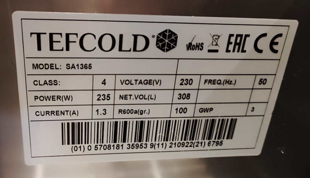 SELT / SOLD Tefcold gastroborð með kælum 4