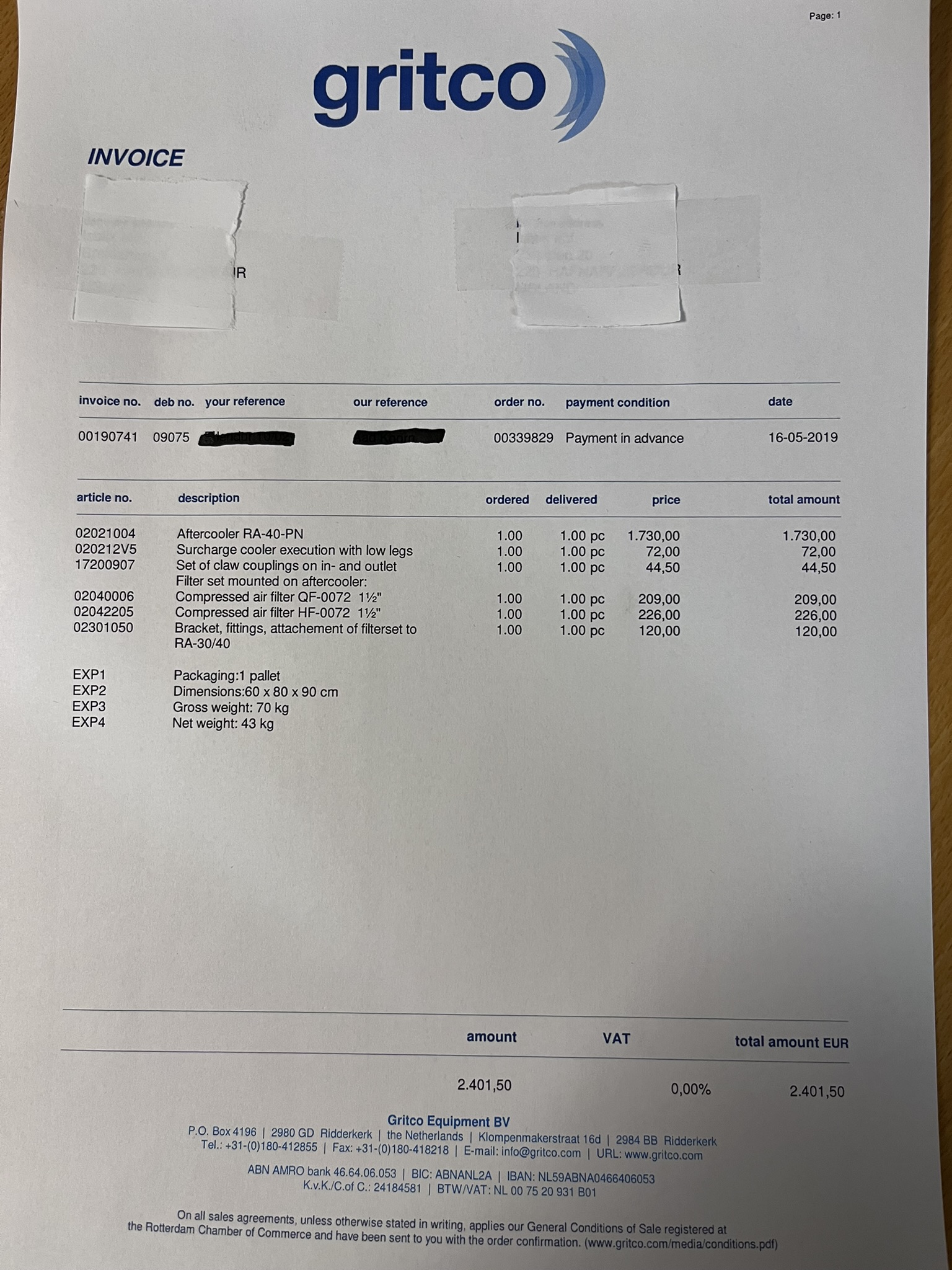 SELT / SOLD Gritco loftkælar (2stk) 8