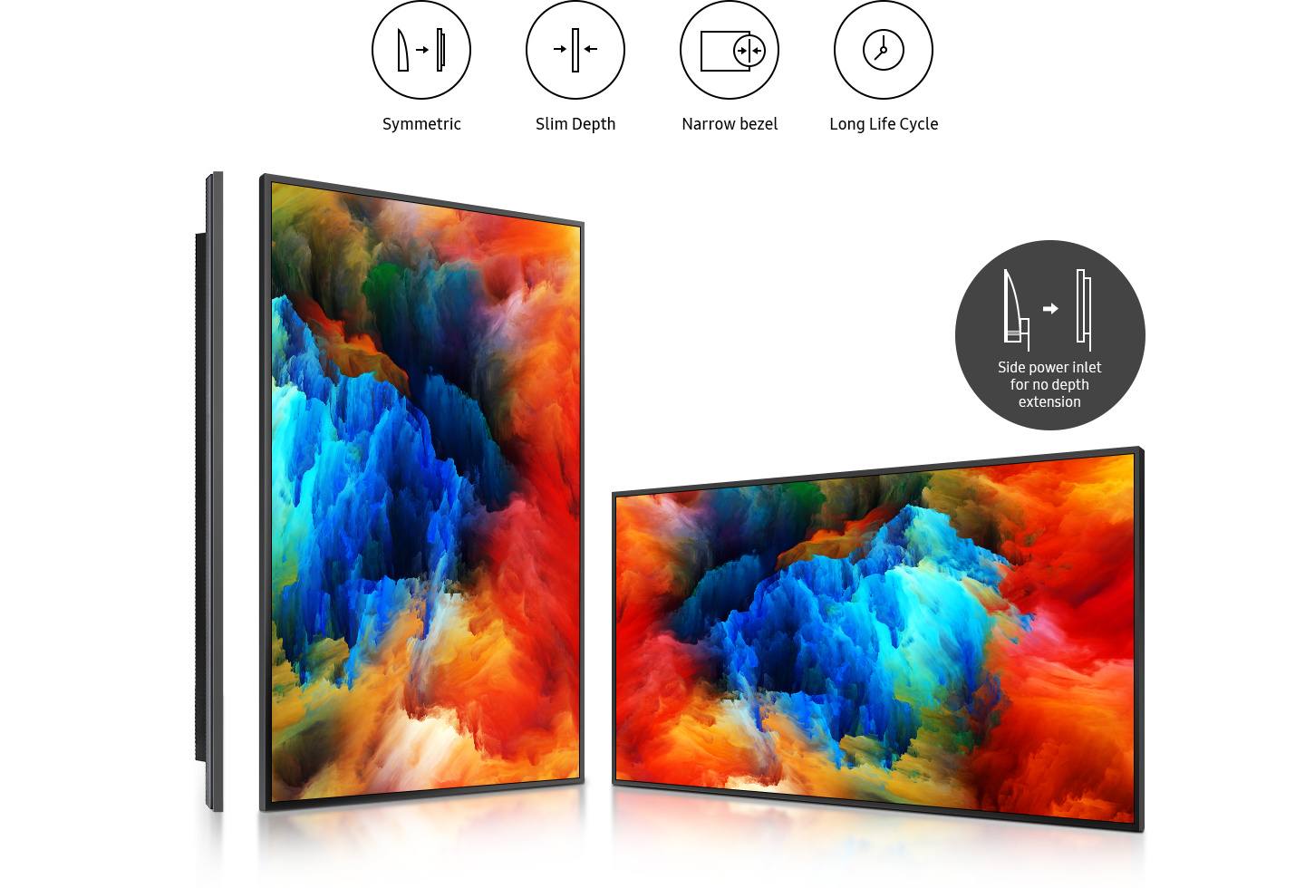 SELT / SOLD Samsung upplýsingaskjár, 43'' 4K, 24/7 veggfestin, BrightSign XD234 2