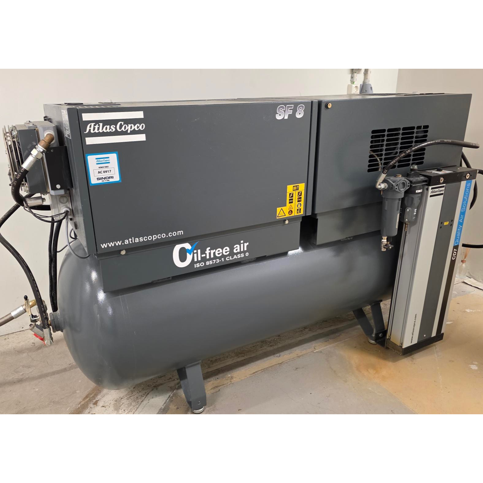 SELT / SOLD Atlas Copco loftpressa frá Sindra