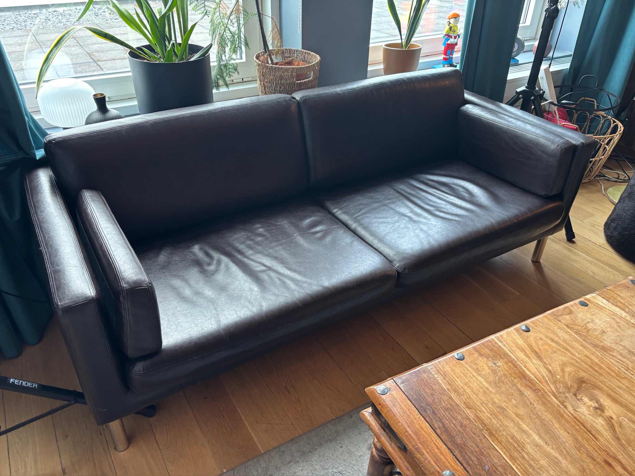 SELT / SOLD IKEA sófi, brúnn, B195xD80xH75sm. 3