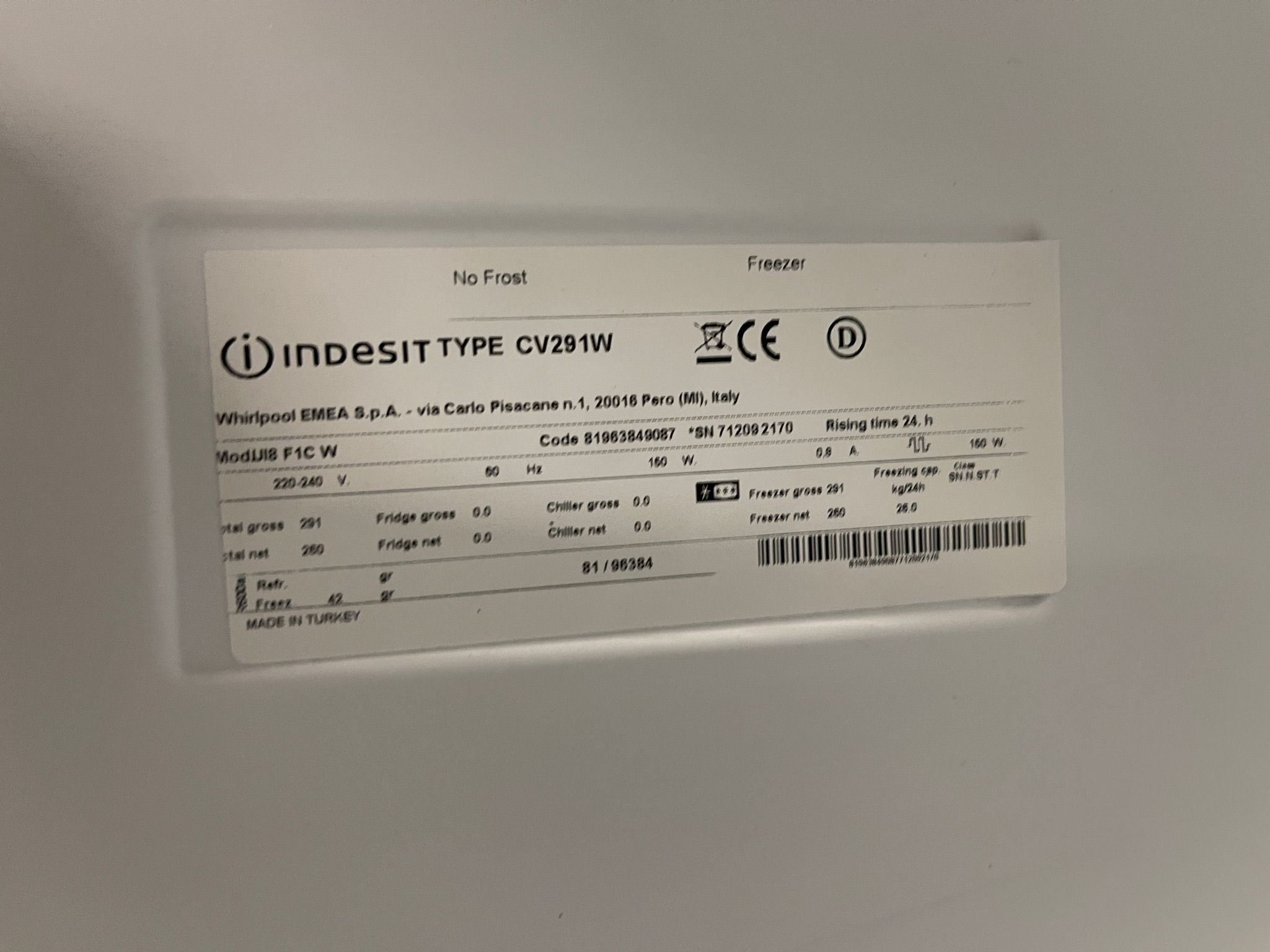 Selt - Whirlpool Indesit frystir 9