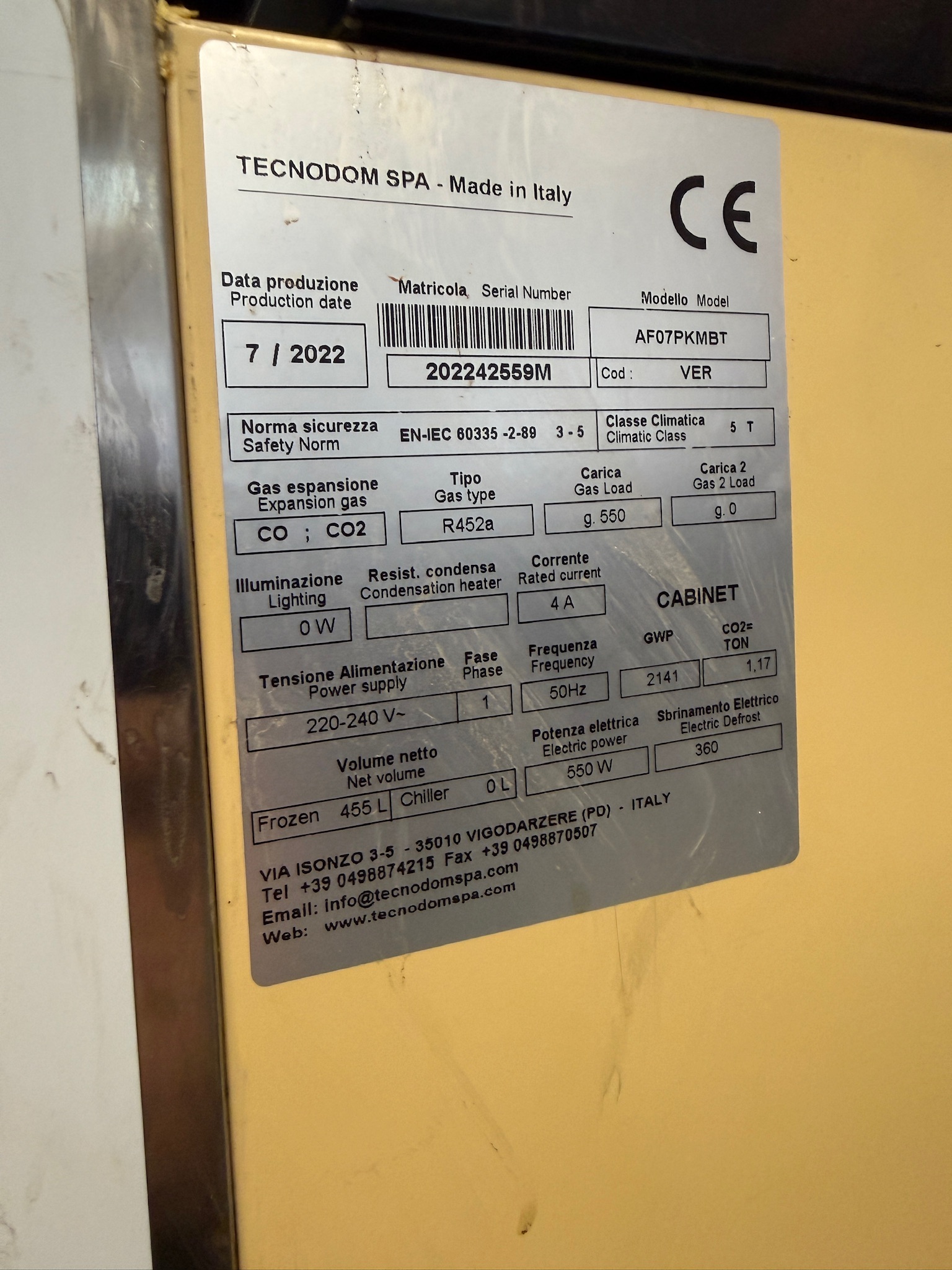 SELT / SOLD Tecnodom Perfekt 700 Stálfrystir frá BVT 6