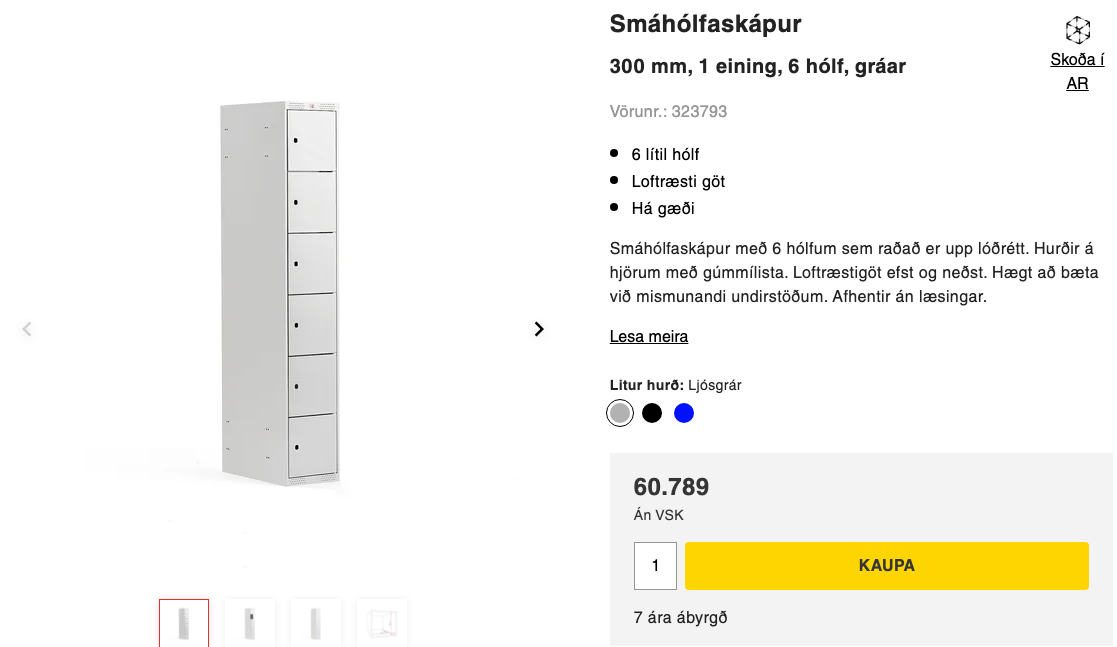 SELT / SOLD - Smáhólfaskápar frá AJ vörulistanum, H195 x B30 x D55 sm. (2 stk.) 8