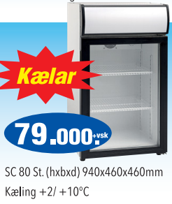SELT / SOLD Scancool kæliskápur með gler hurð 7