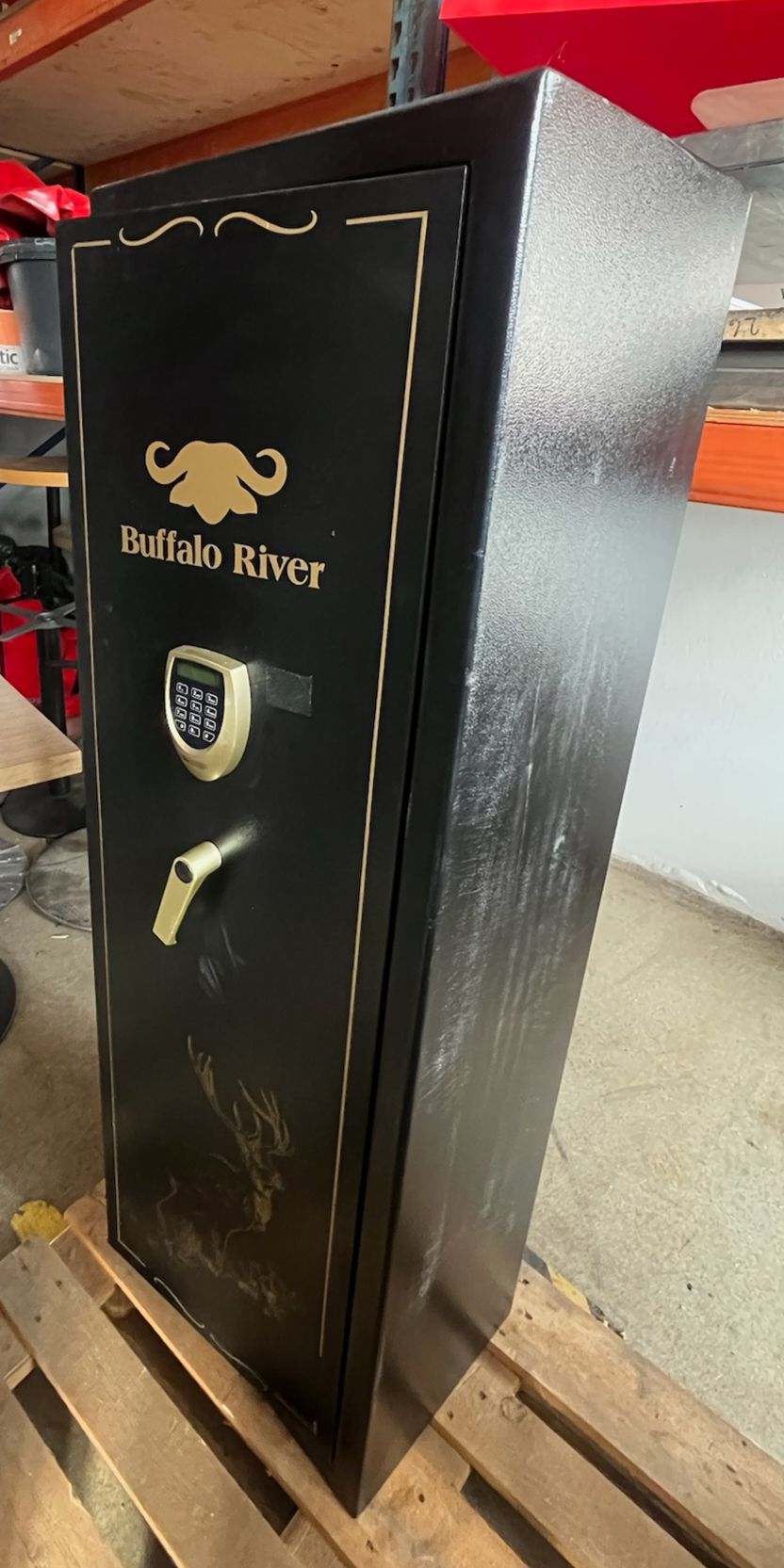 SELT / SOLD Buffalo River byssuskápur Gold Line H150xB52xD36sm. 3