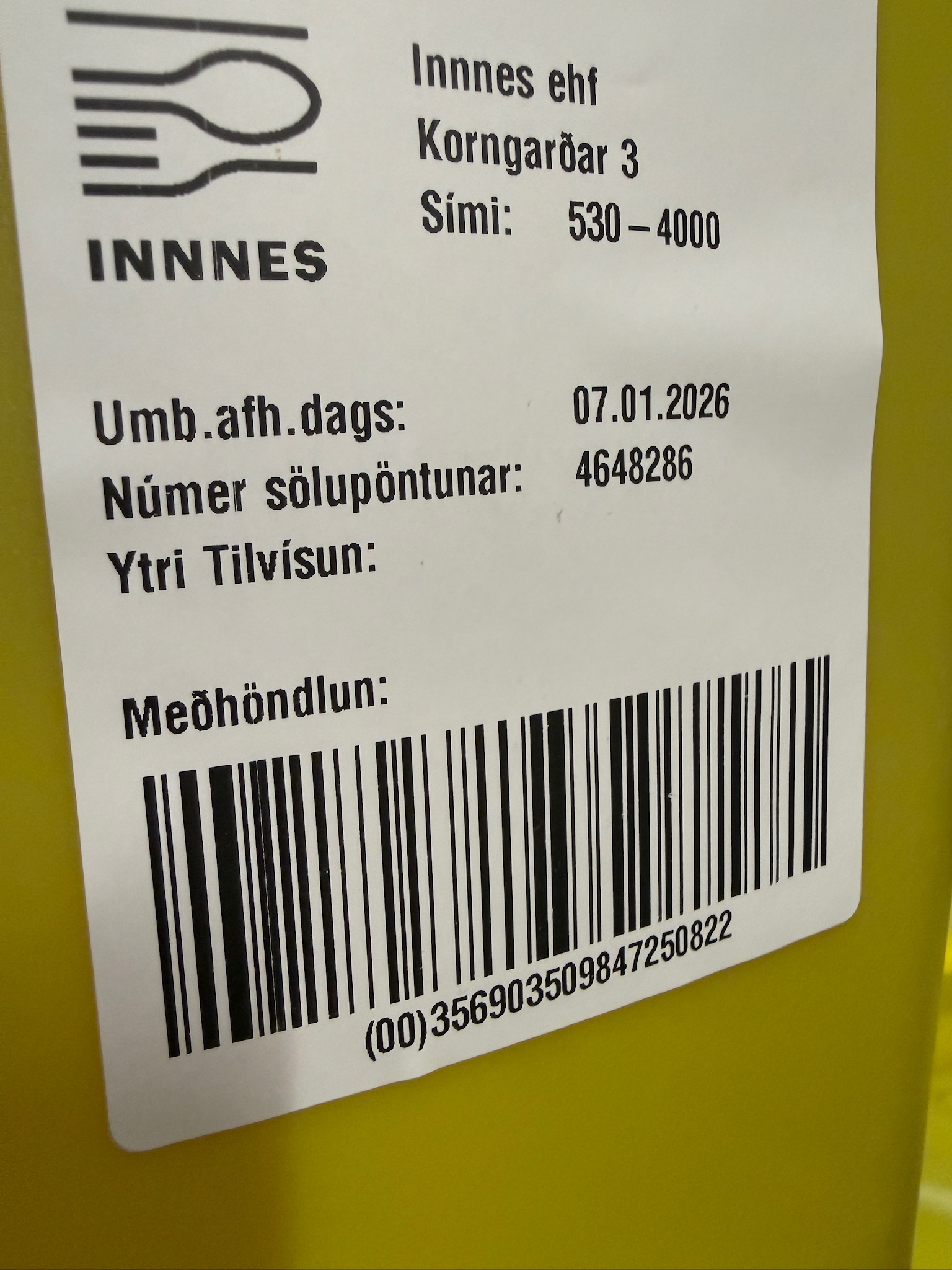 SELT / SOLD Hráefni fyrir fageldhús frá Innnes 5