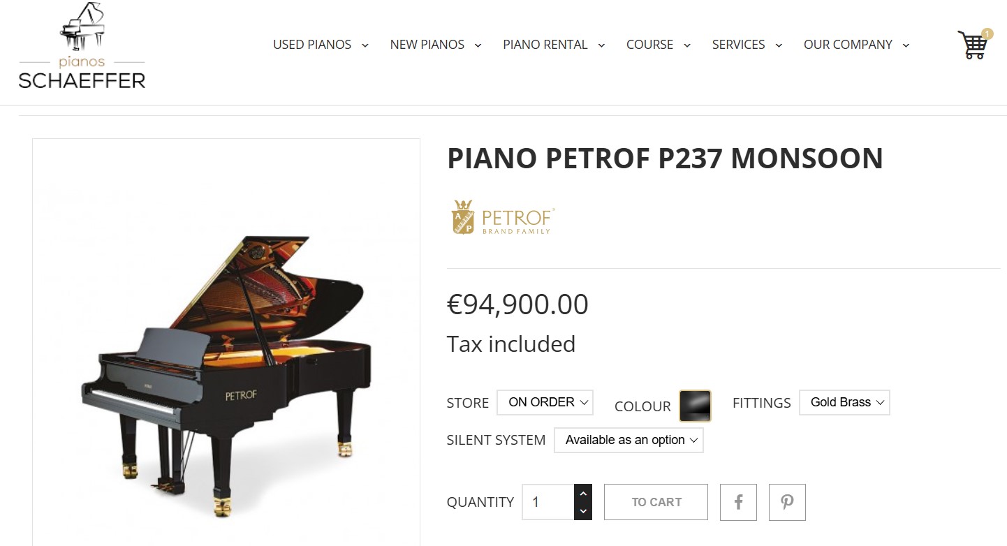 SELT / SOLD - Glæsilegur Petrof flygill - Grand Piano - concert 15