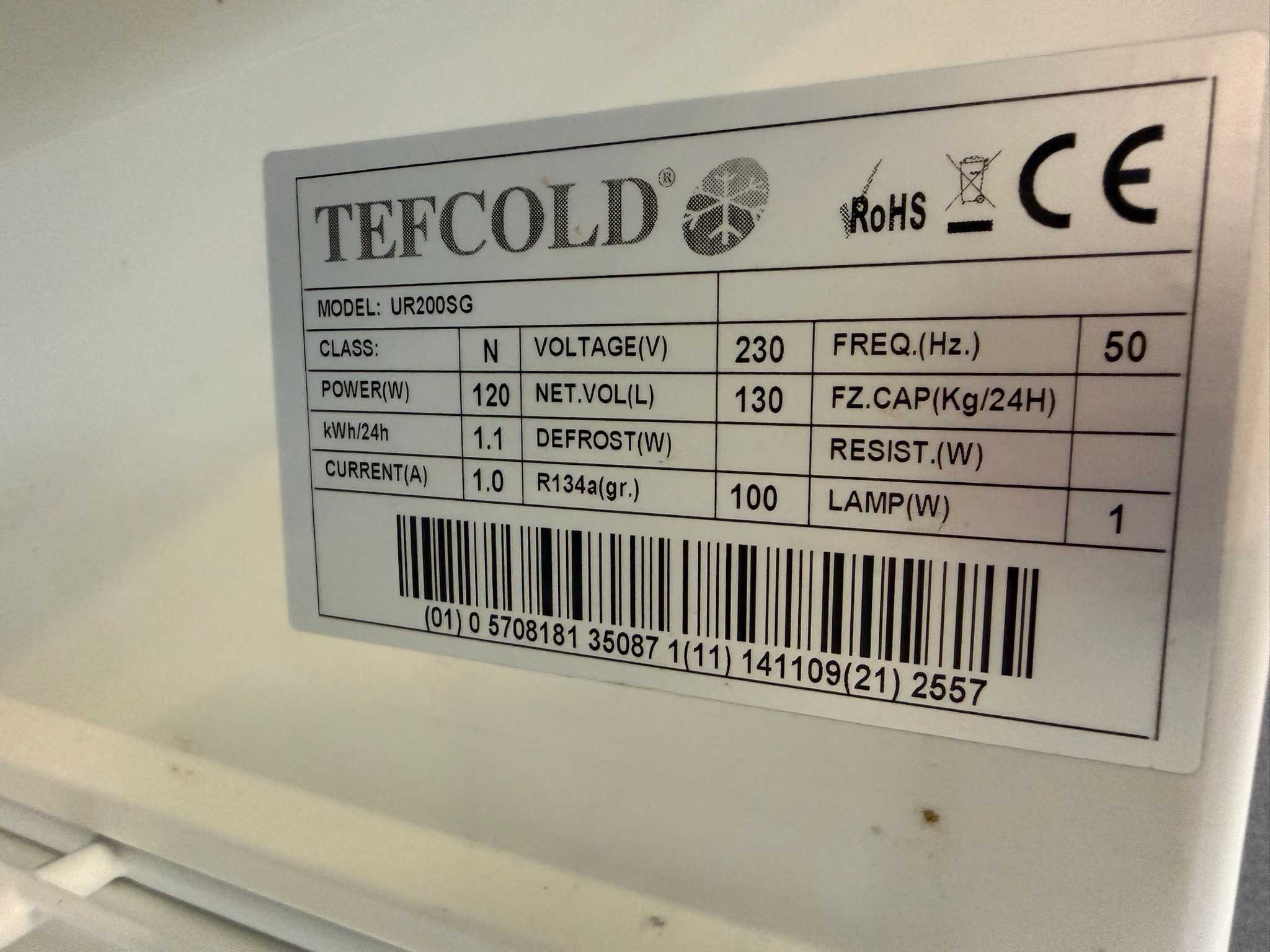 Tefcold display kælir frá Kælitækni, H86sm. 9