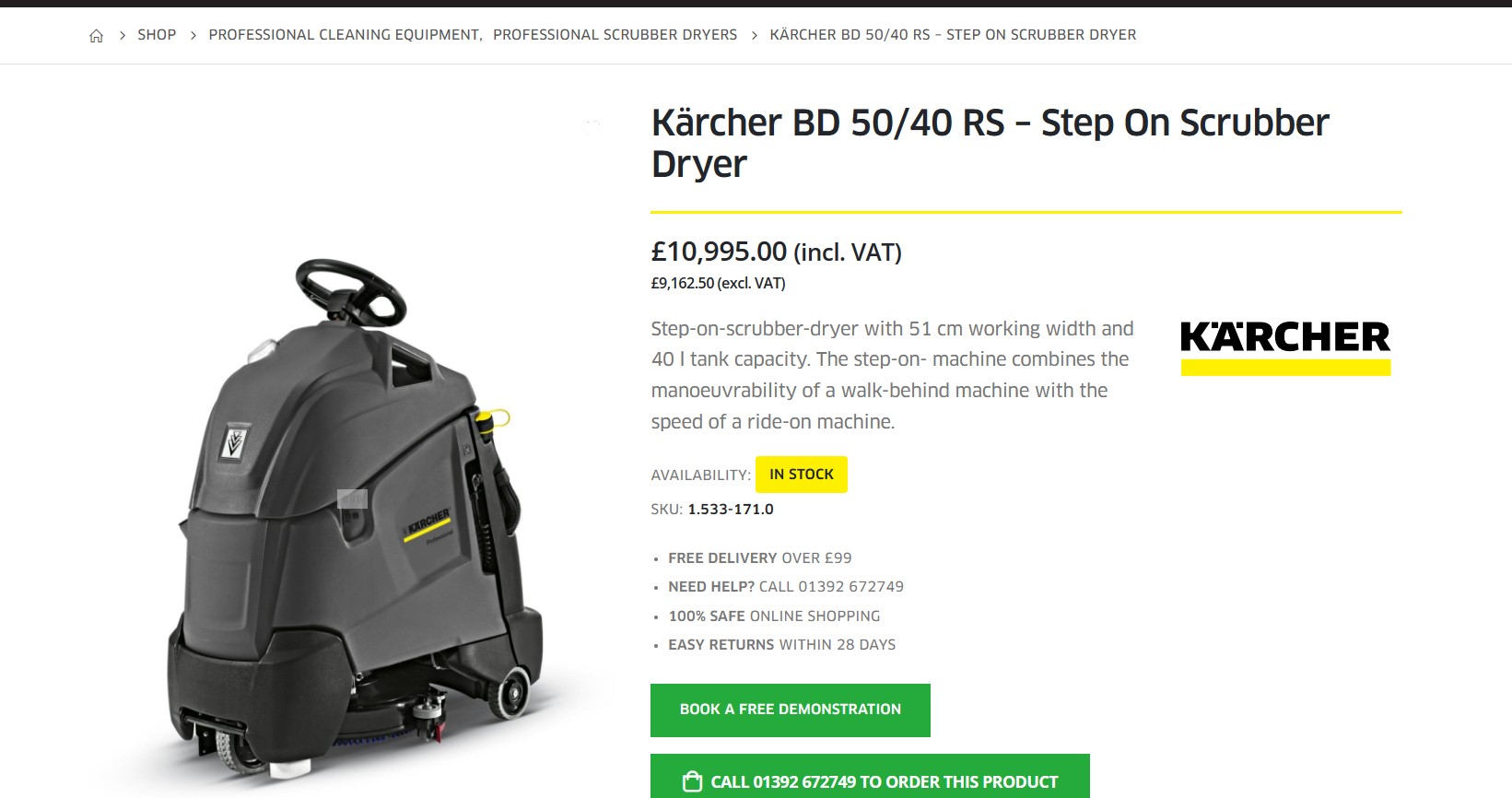 SELT / SOLD Karcher Professional B 40 RS - skúringavél - ræstivél 2