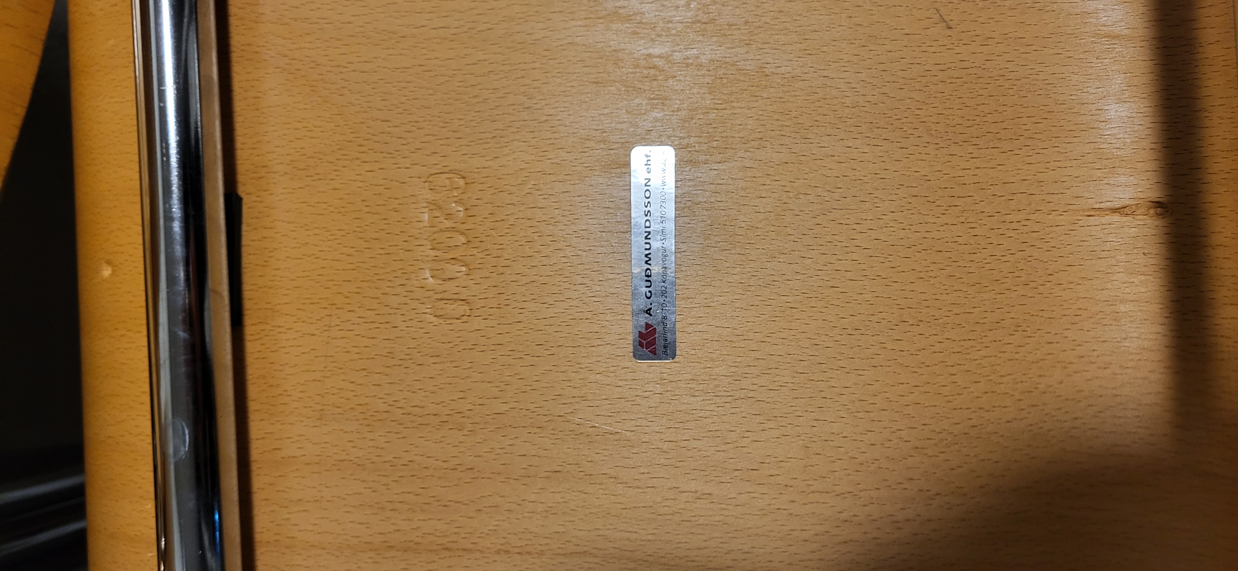SELT / SOLD Viðarstólar á hjólum með pumpu frá Á. Guðmundsson (64 stk.) 5