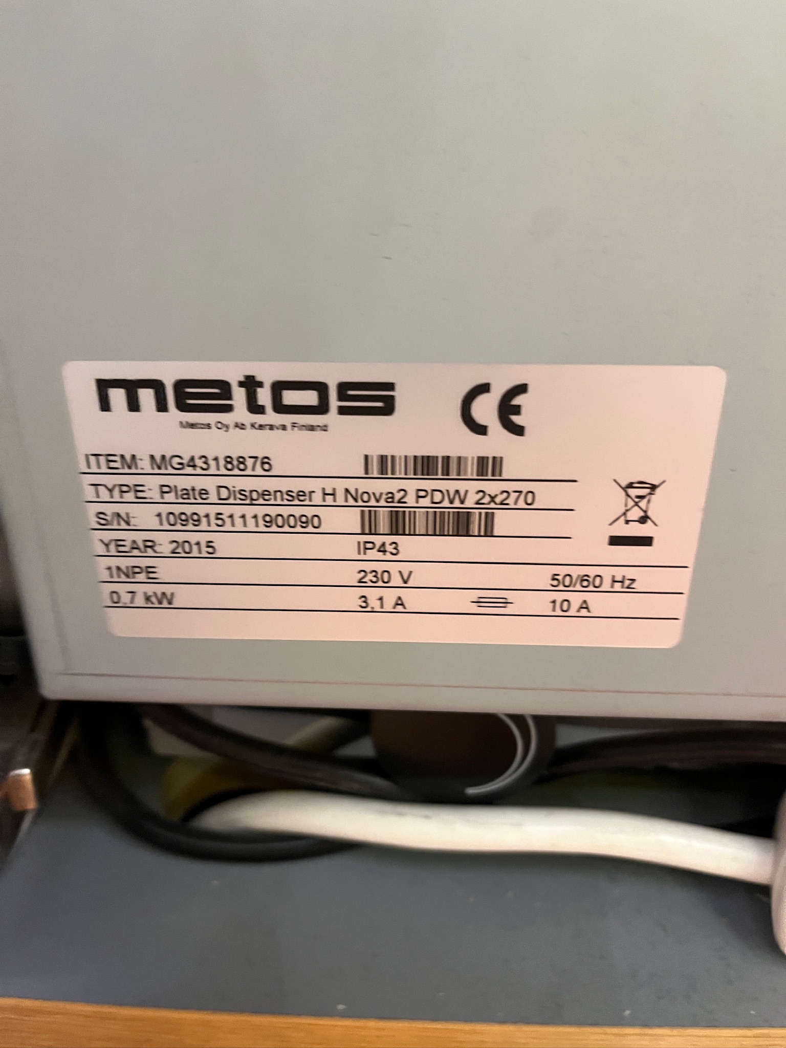 SELT - SOLD Mötuneytislína, vönduð sérsmíði METOS L595 x B230 x D115 x H89 sm 15
