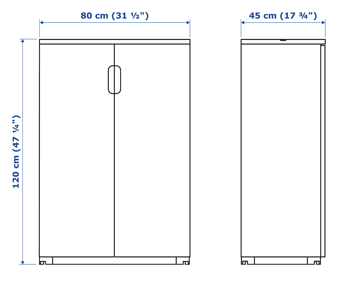 SELT / SOLD IKEA skápur, H120xB80sm. 2