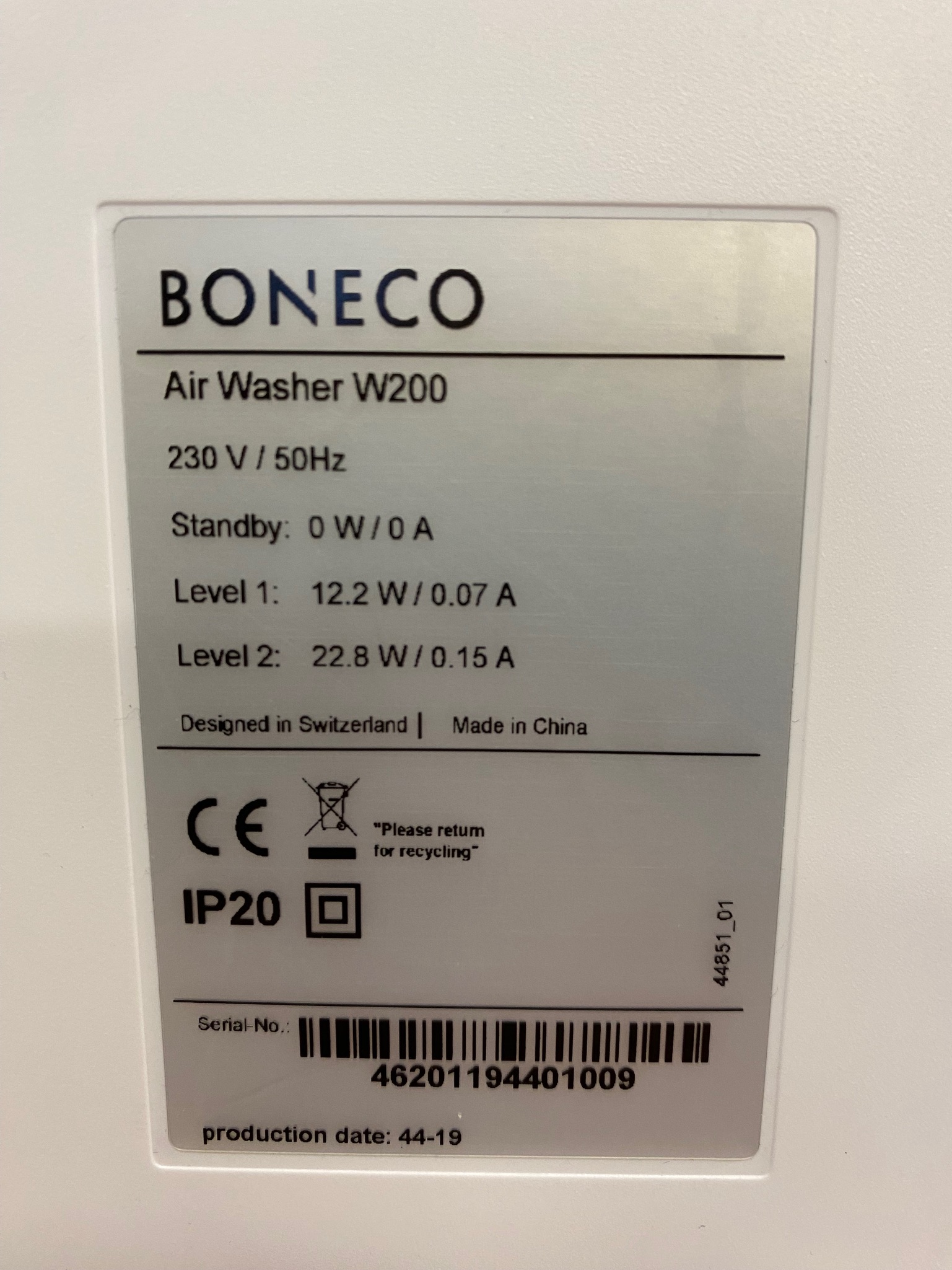 SELT / SOLD Lofthreinsitæki (W200) frá Boneco - Eirberg 7