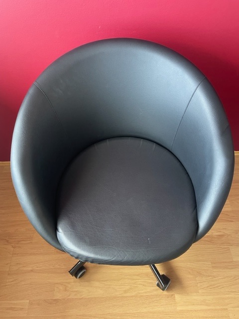 SELT / SOLD IKEA skrifstofustóll, svart pleður (4 stk.) 3