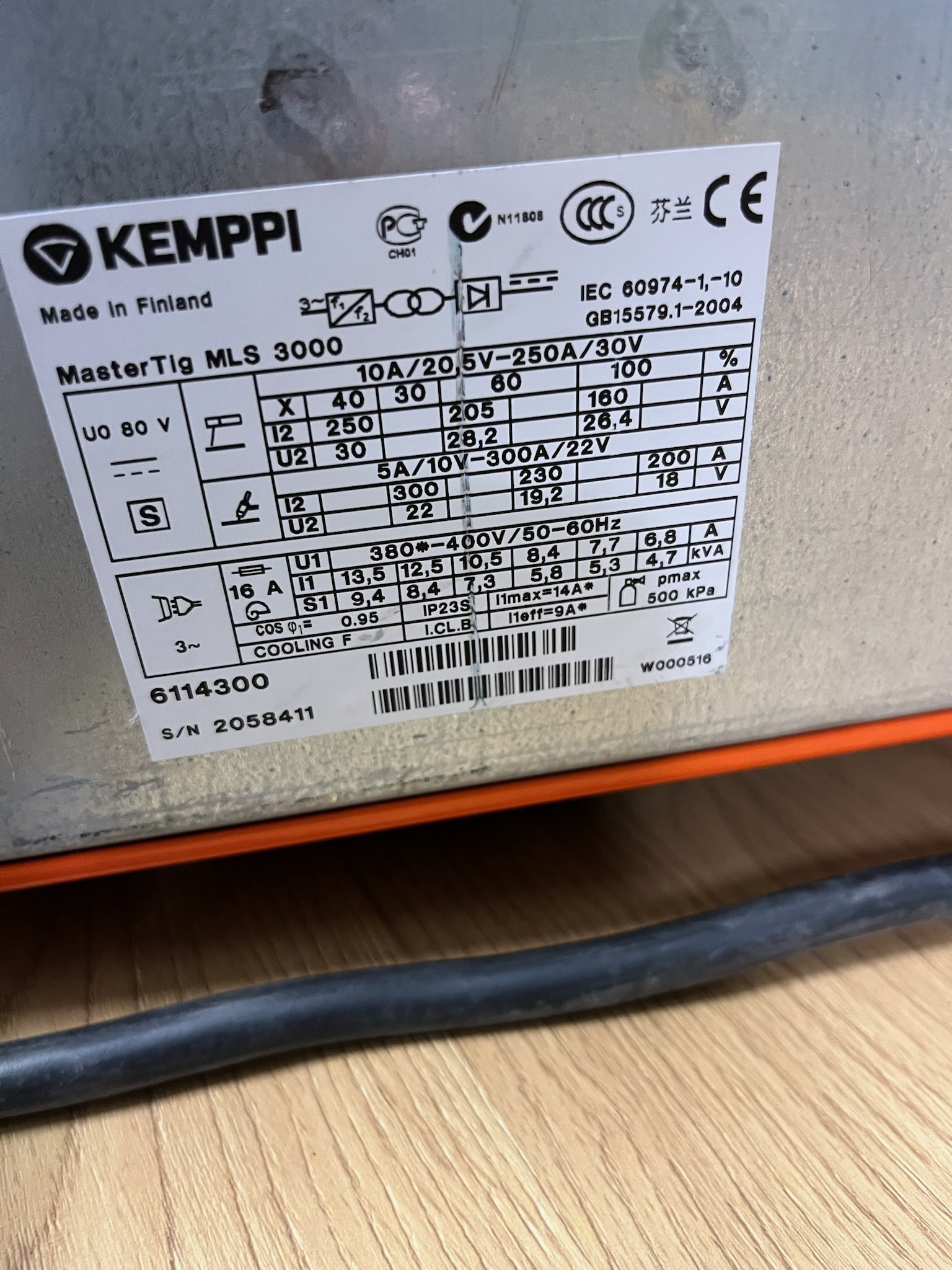 SELT / SOLD - Kemppi rafsuðuvél, MasterTig MLS 3000 6