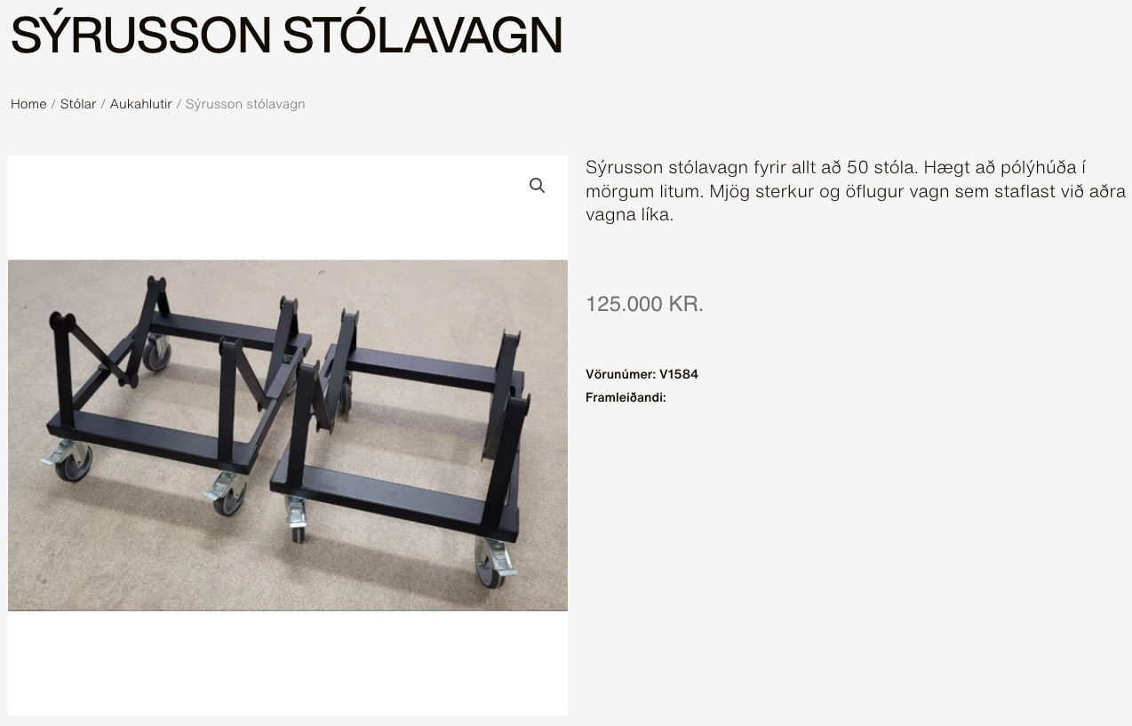 SELT / SOLD Stólavagn frá Sýrusson 5