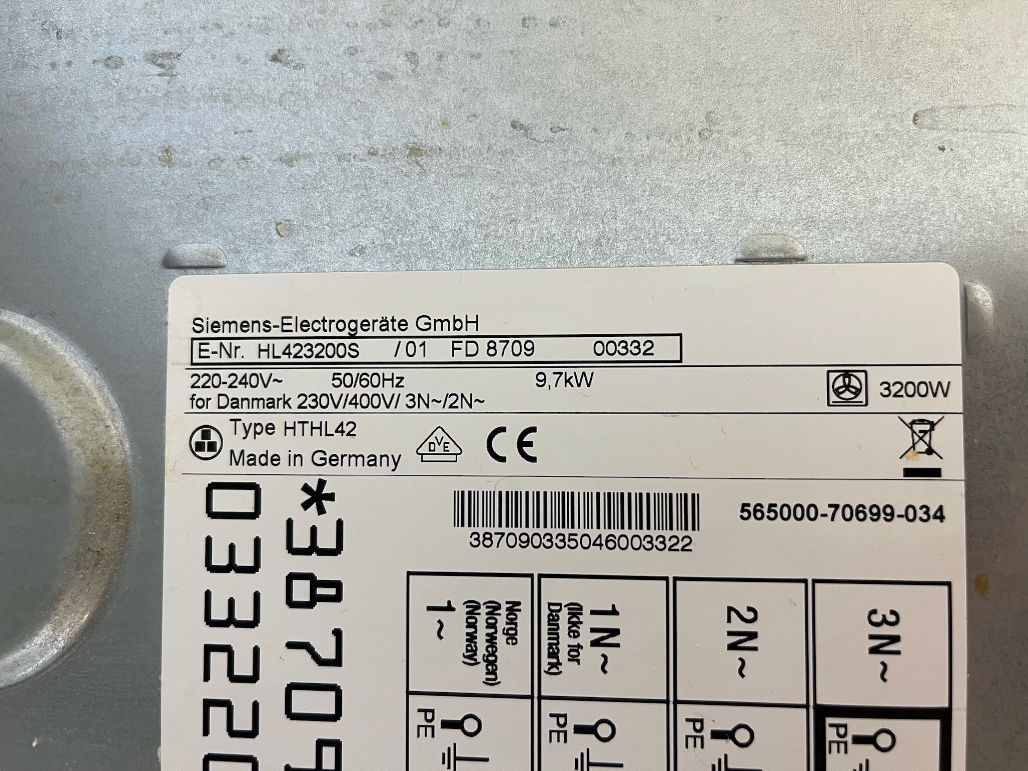 SELT / SOLD Siemens eldavél, 3ja fasa 7