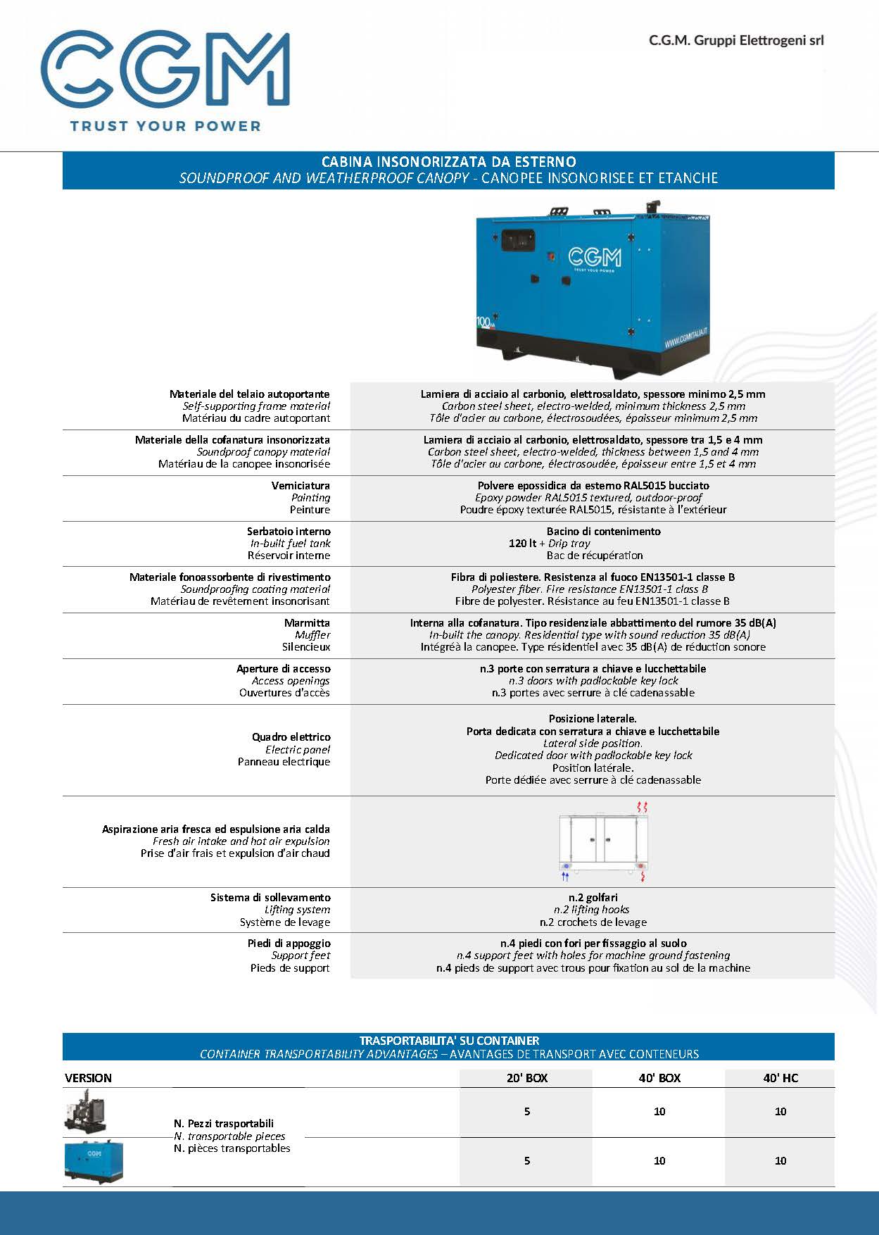 SELT / SOLD Hljóðlát rafstöð varaaflstöð 2022 - CGM 60F - 66KVa eða 52,8 KW 8