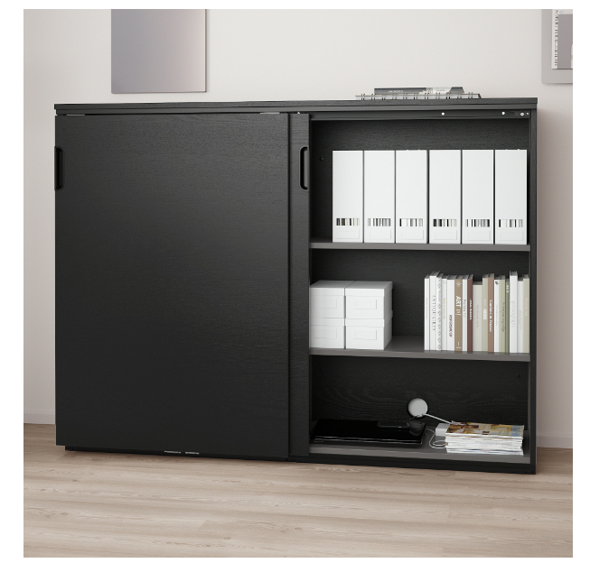 SELT / SOLD Galant IKEA svartur skjalaskápur 2