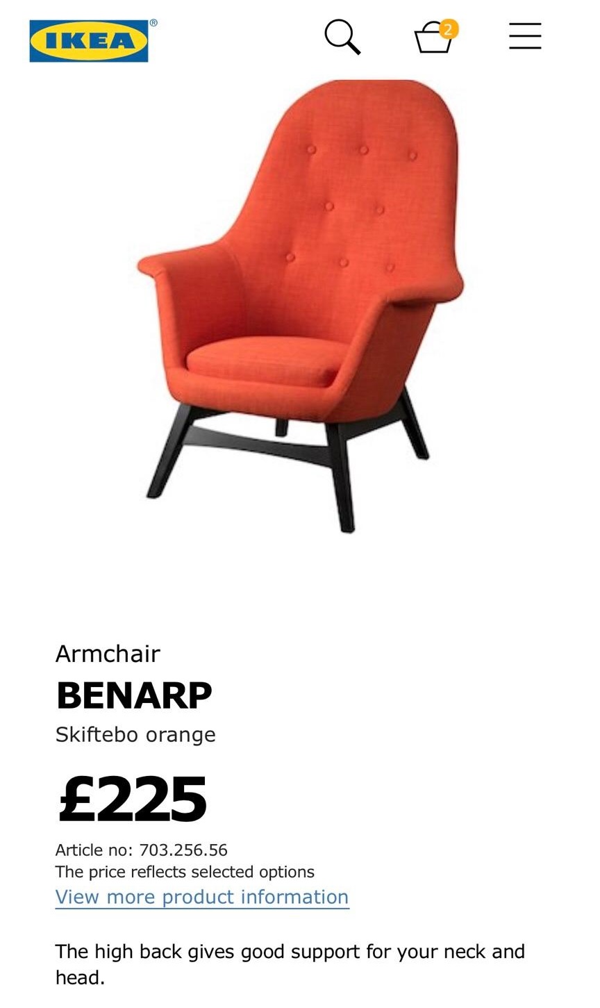 SELT / SOLD IKEA hægindastóll Benarp (2 stk.) 5