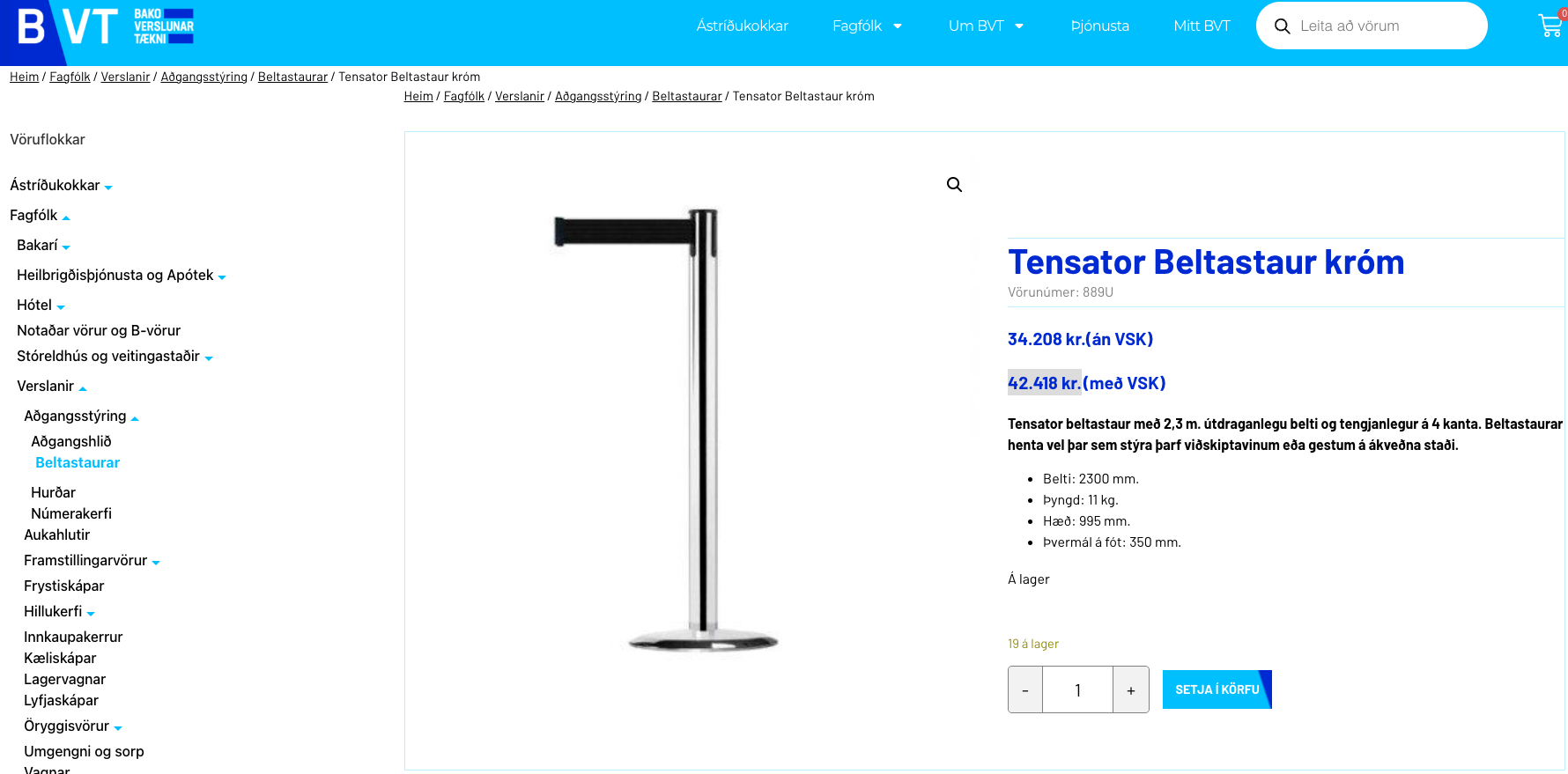 SELT / SOLD Tensator beltastaur frá BVT 3