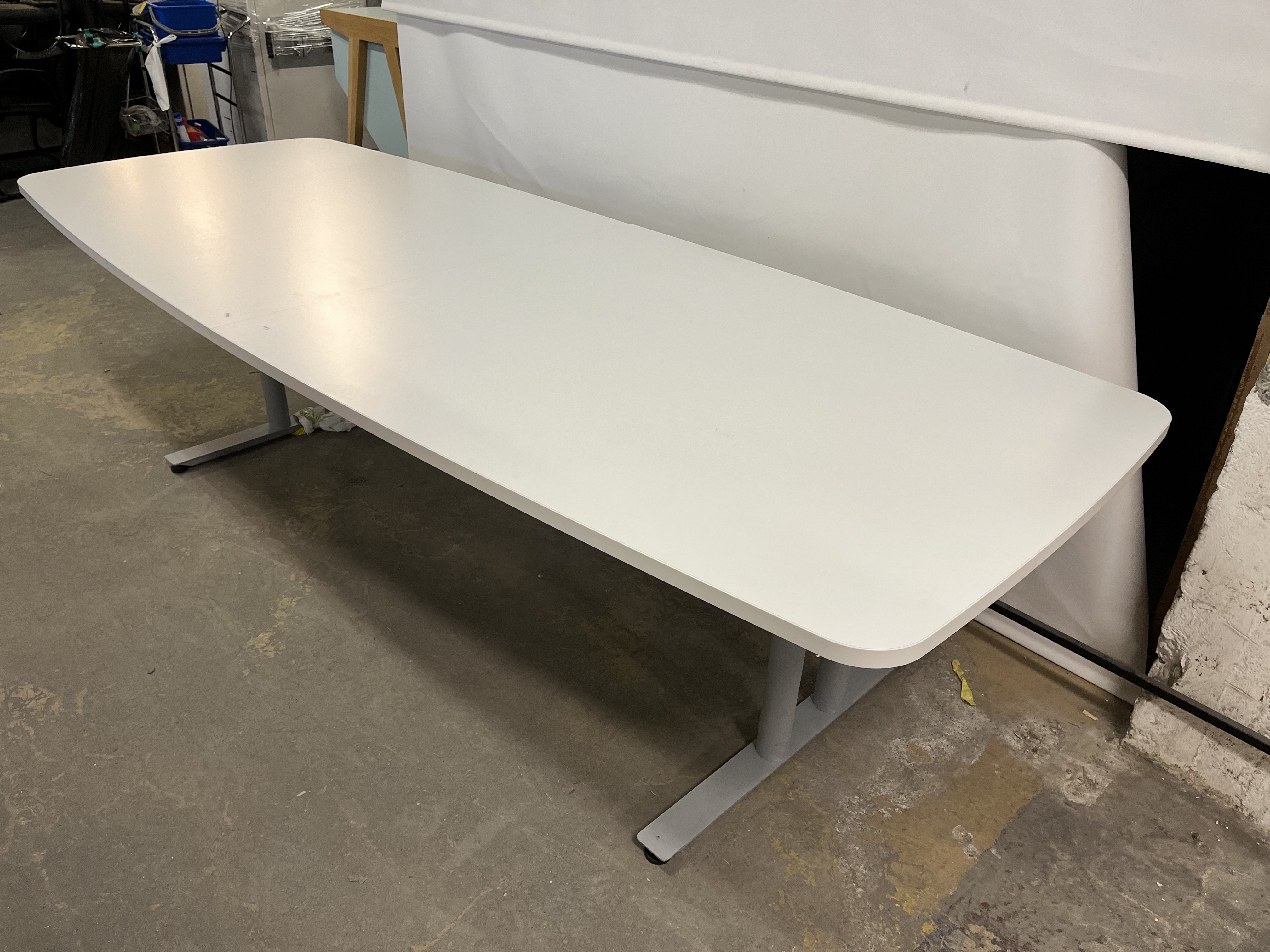 SELT / SOLD Fundarborð 8 manna hvítt 300 sm x 120 sm 2