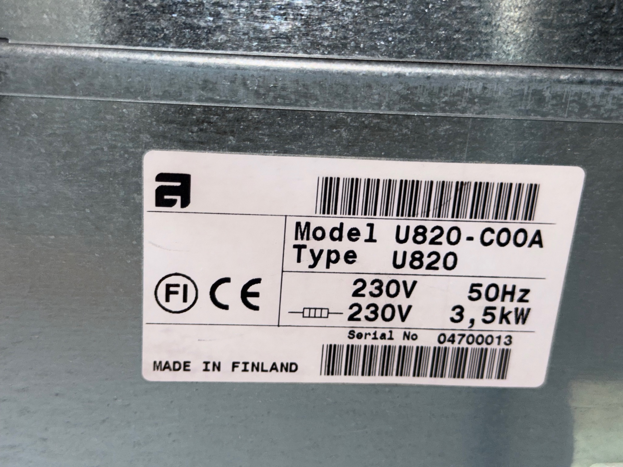 Asko U820 C00A ofn, L60 x D60 x H55 sm. 3