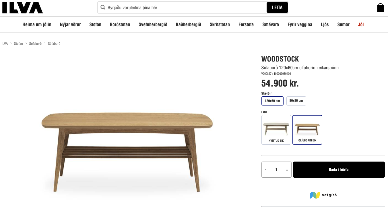 SELT / SOLD Woodstock sófaborð frá Ilvu 3