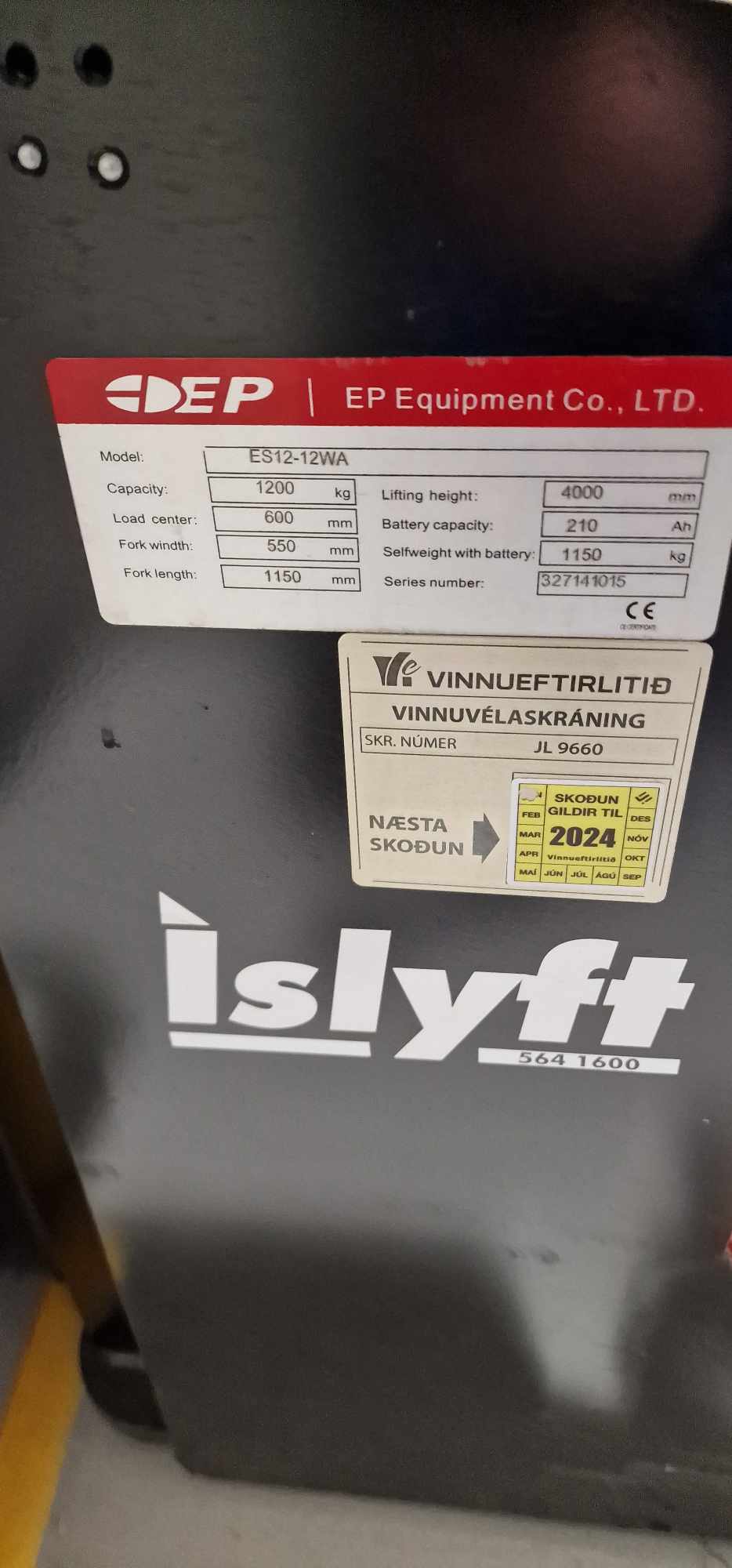 SELT / SOLD - Staflari - lyftari - EP Equipment - ÍSLYFT 2017 2