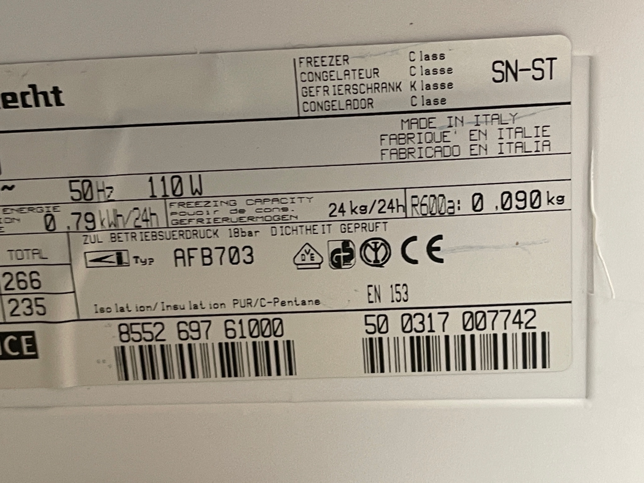 SELT - Bauknecht frystir 235L 5