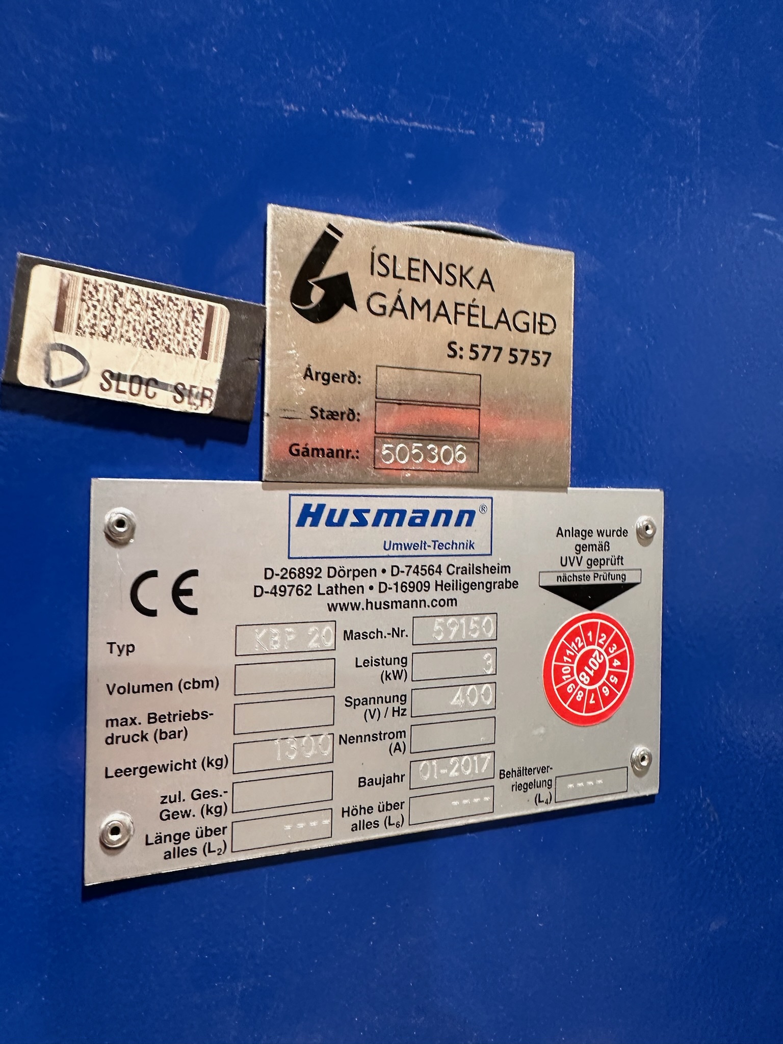 SELT / SOLD - Husmann pappapressa / baggapressa / sorppressa 5