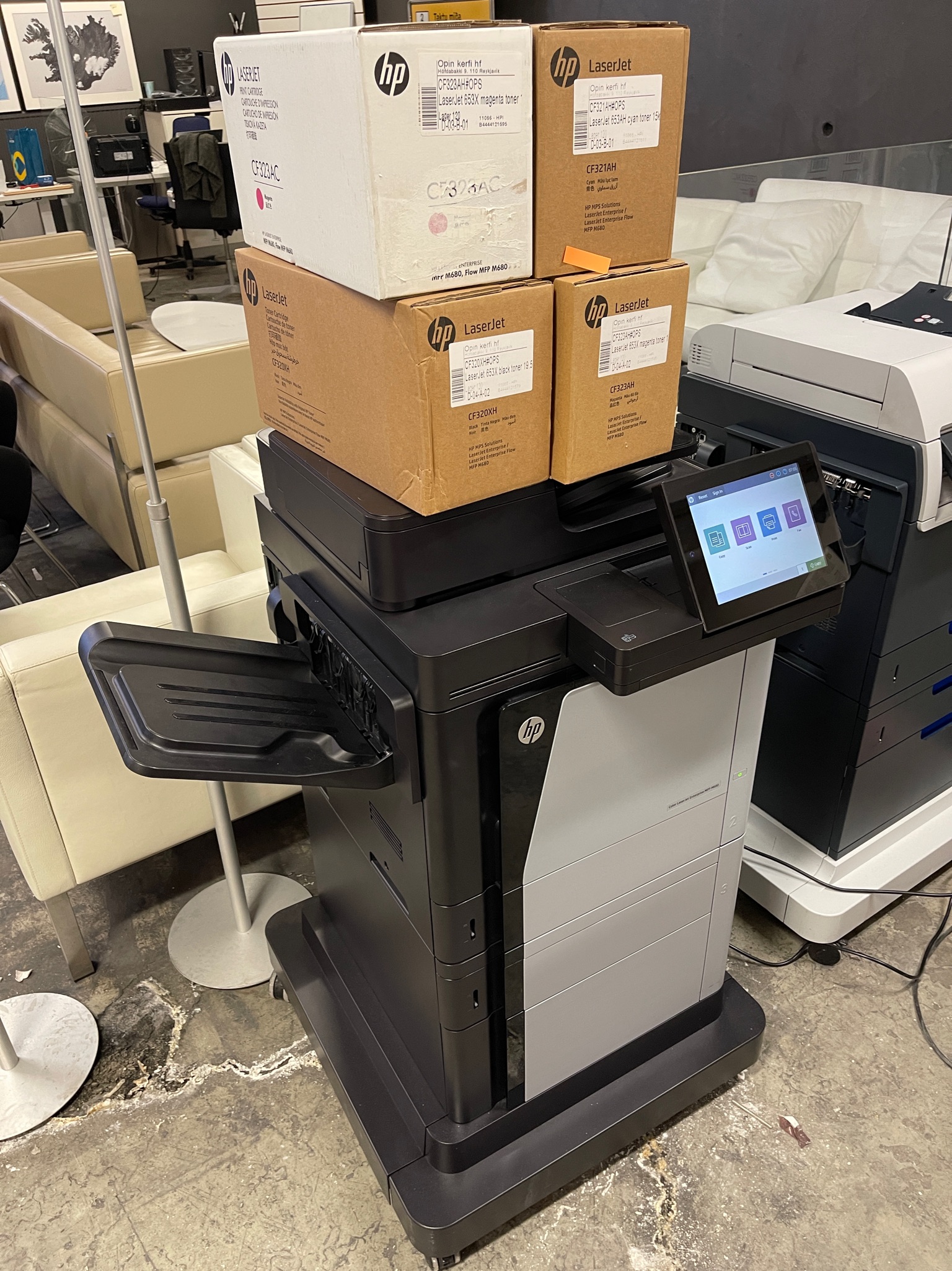 SELT / SOLD HP Laserjet litaprentari/Scan Enterprise MFP M680 + 4 tonerhylki