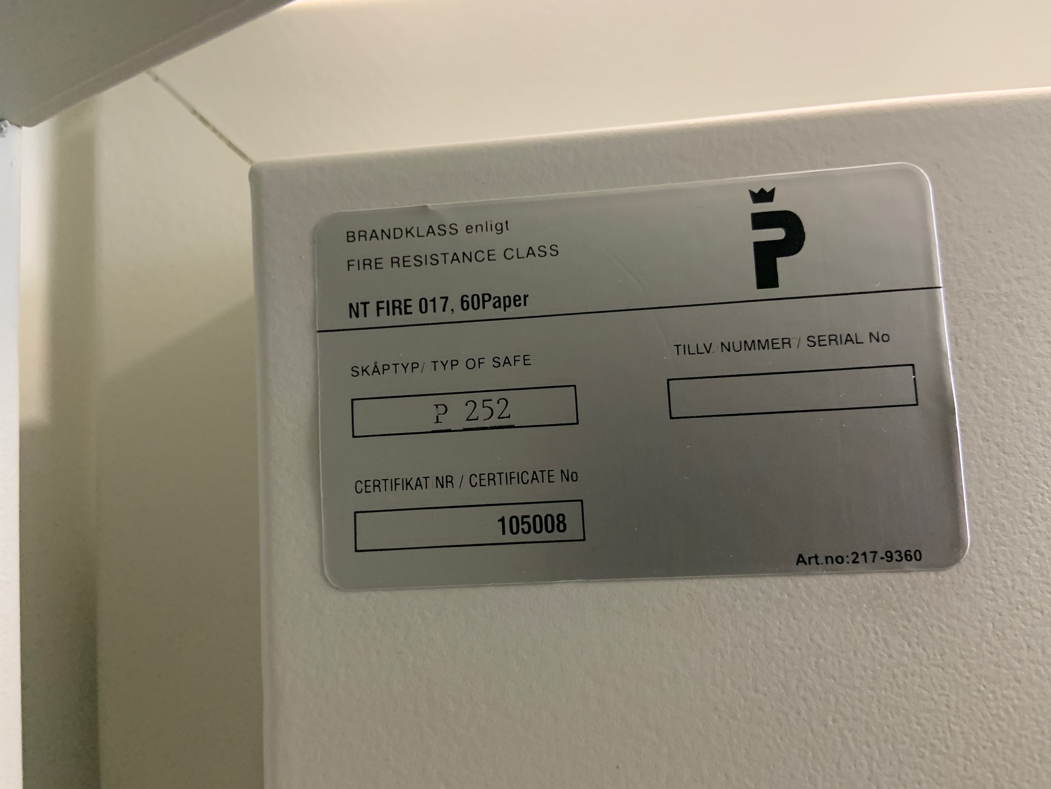 SELT / SOLD - Rosengren verðmætaskápur/byssuskápur 12