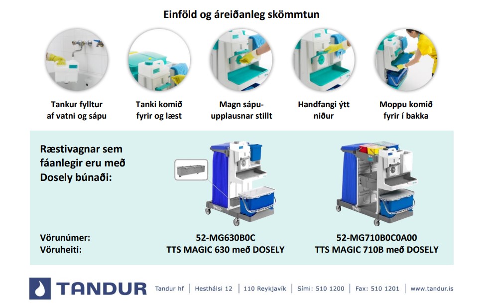 TTS MAGIC 630 Ræstivagn skúringarvagn með Dosely skömmtunarbúnað - Tandu 4