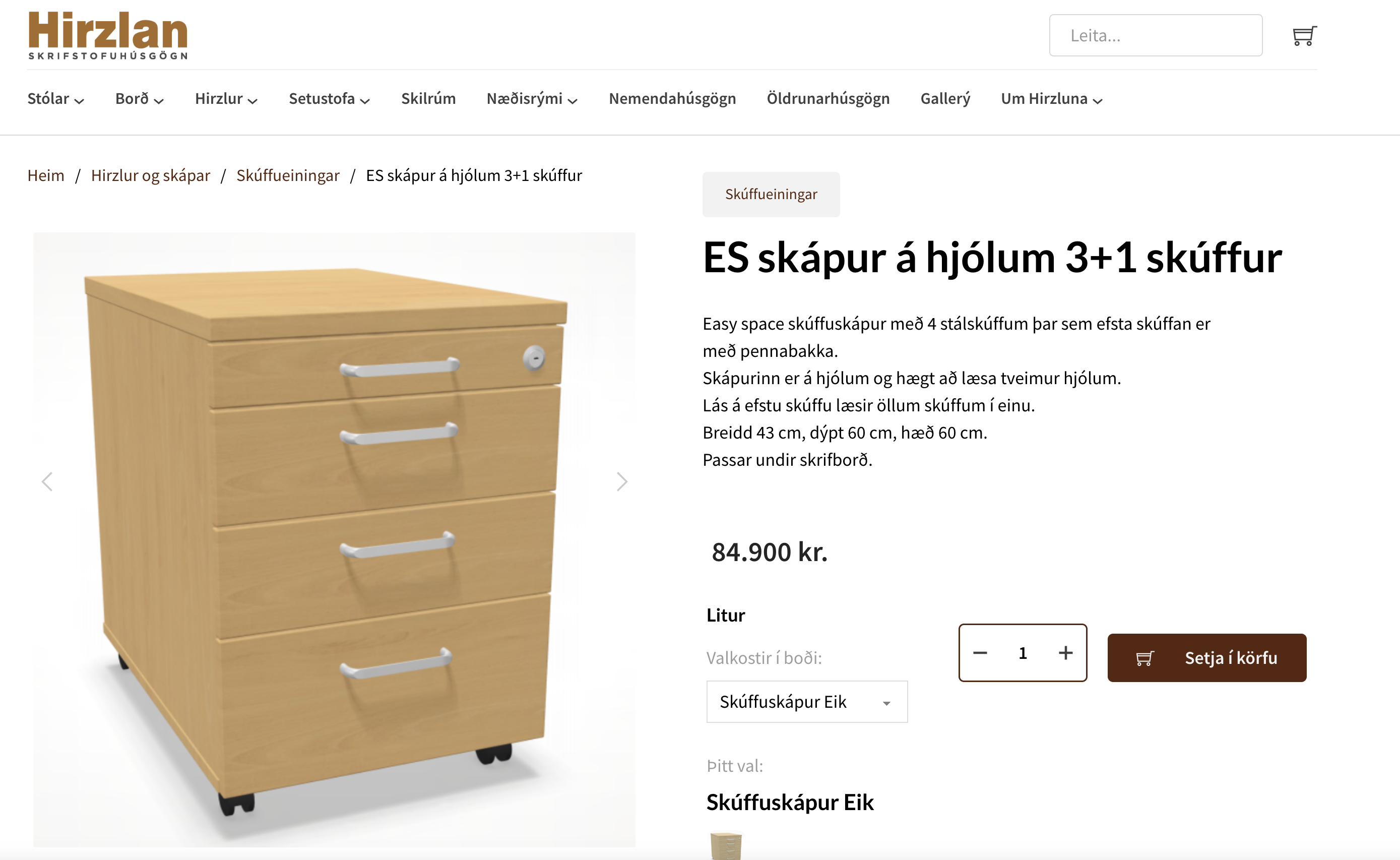 SELT / SOLD Nýlegir NowyStyl skúffuskápur / kálfur frá Hirzlunni 5